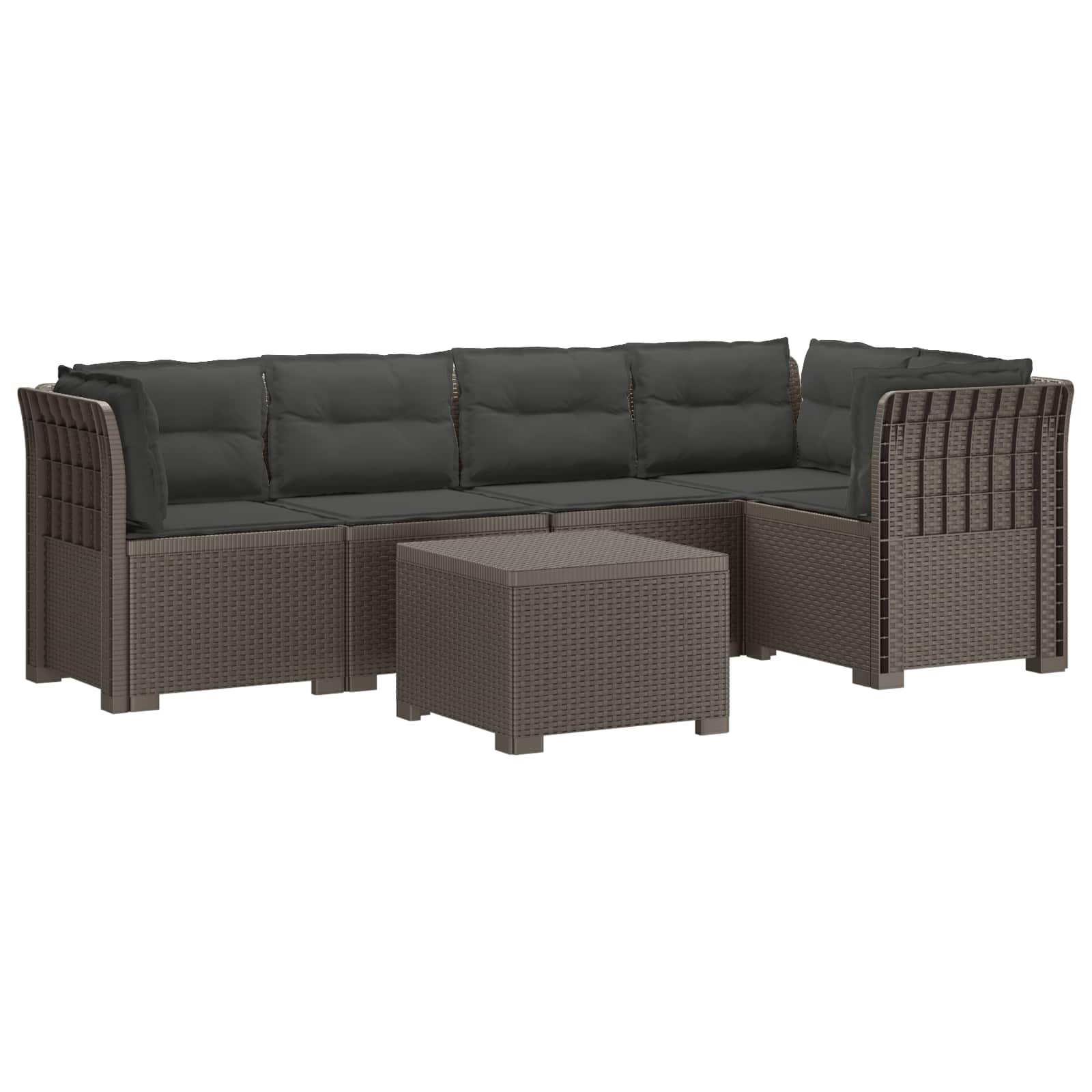vidaXL 5-Zits Tuin Sofa Rattan Look PP Antraciet