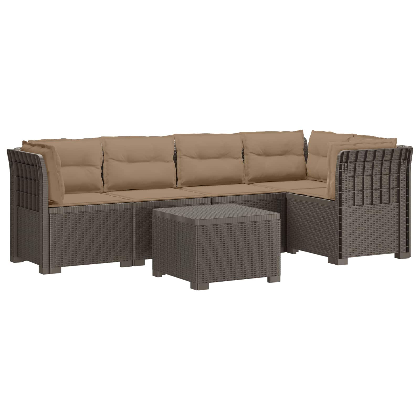 vidaXL 5-Zits Tuin Sofa Rattan Look PP Antraciet