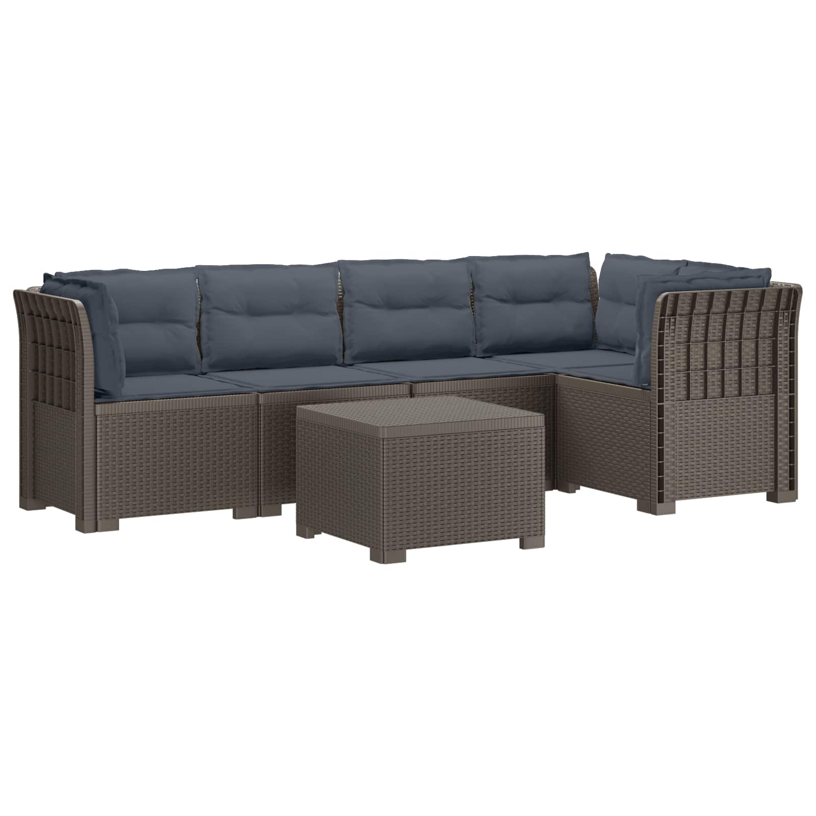 vidaXL 5-Zits Tuin Sofa Rattan Look PP Antraciet