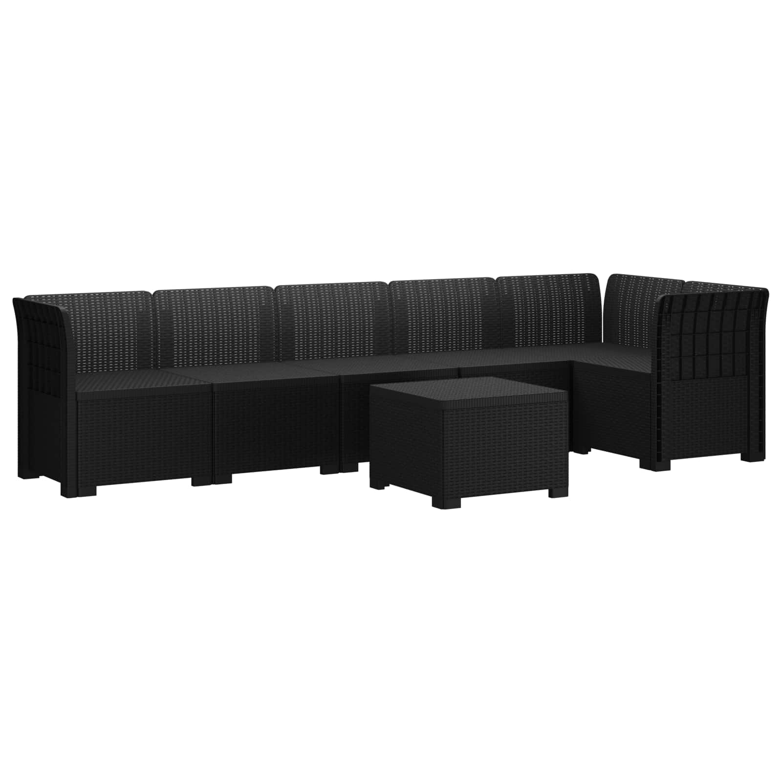 vidaXL 6-Zits Tuin Sofa Rattan Look PP Antraciet