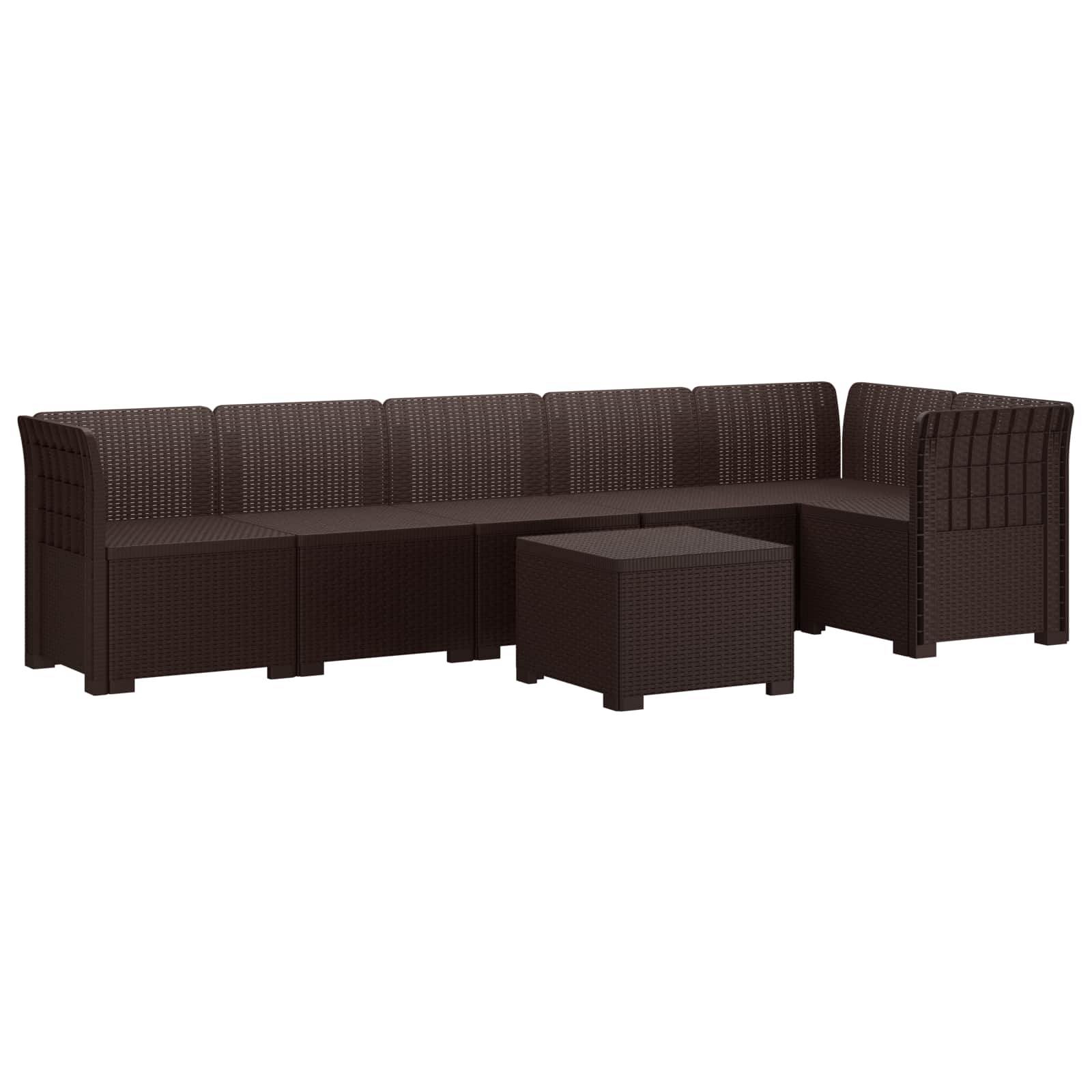 vidaXL 6-Zits Tuin Sofa Rattan Look PP Antraciet