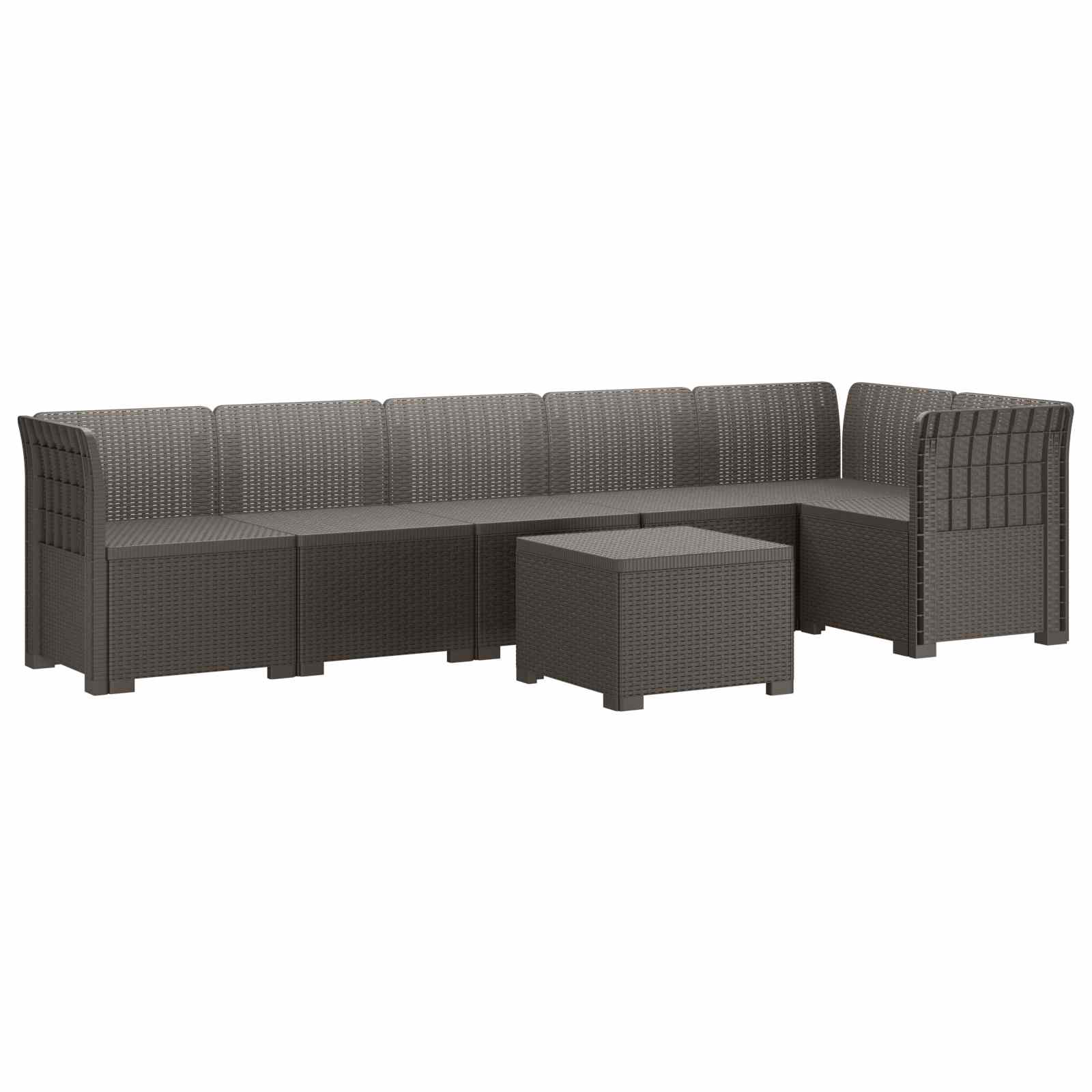 vidaXL 6-Zits Tuin Sofa Rattan Look PP Antraciet