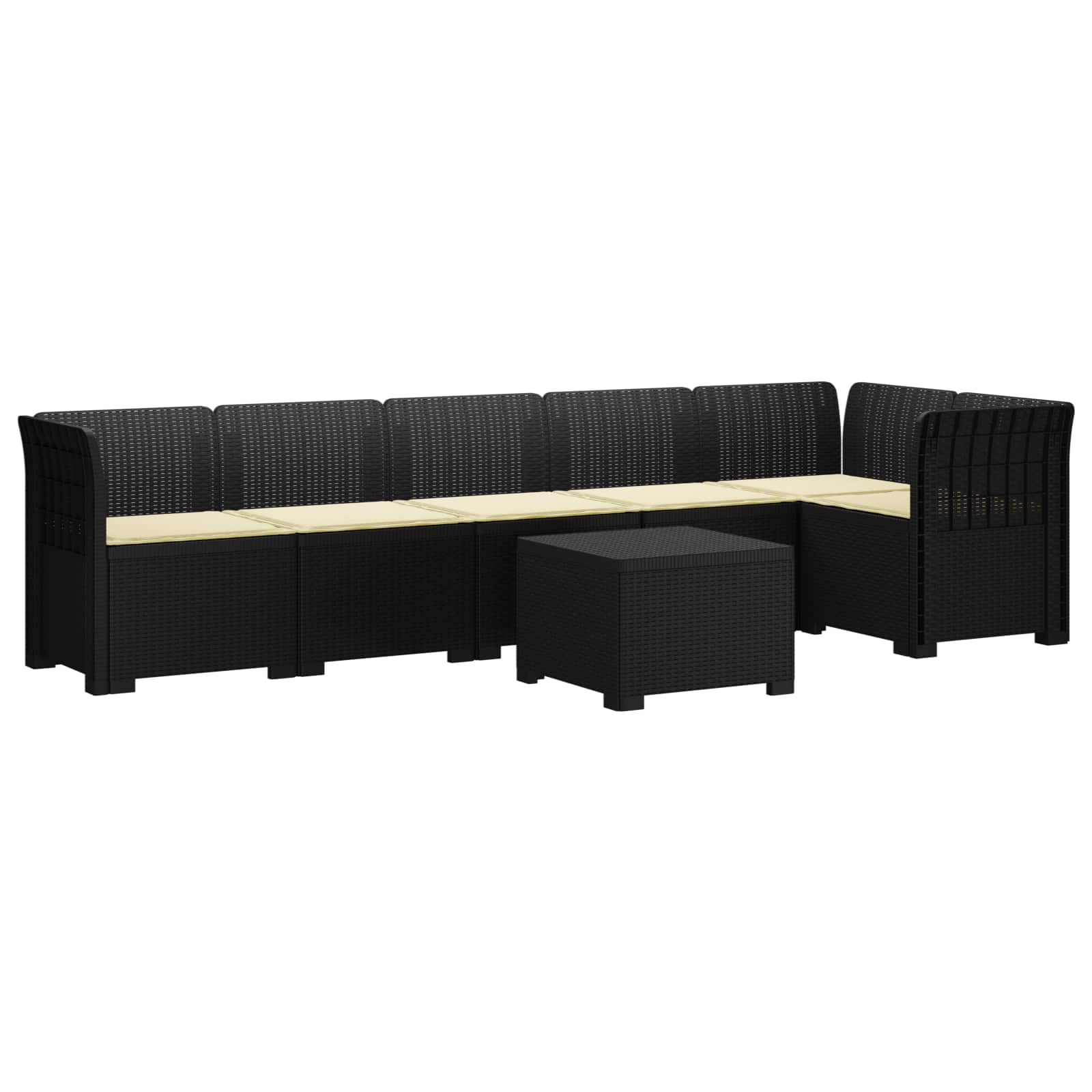 vidaXL 6-Zits Tuin Sofa Rattan Look PP Antraciet
