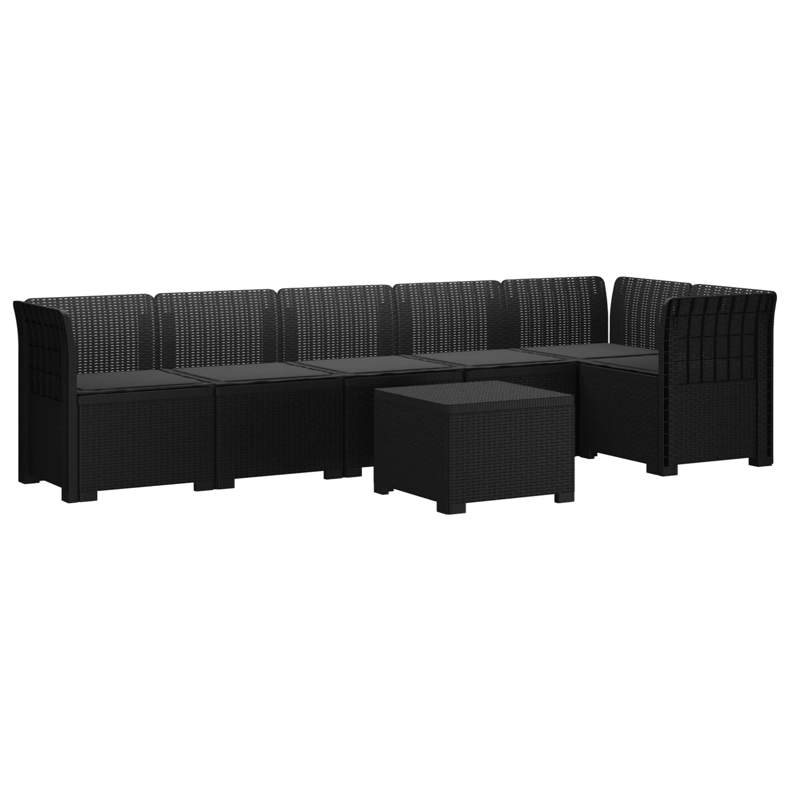 vidaXL 6-Zits Tuin Sofa Rattan Look PP Antraciet