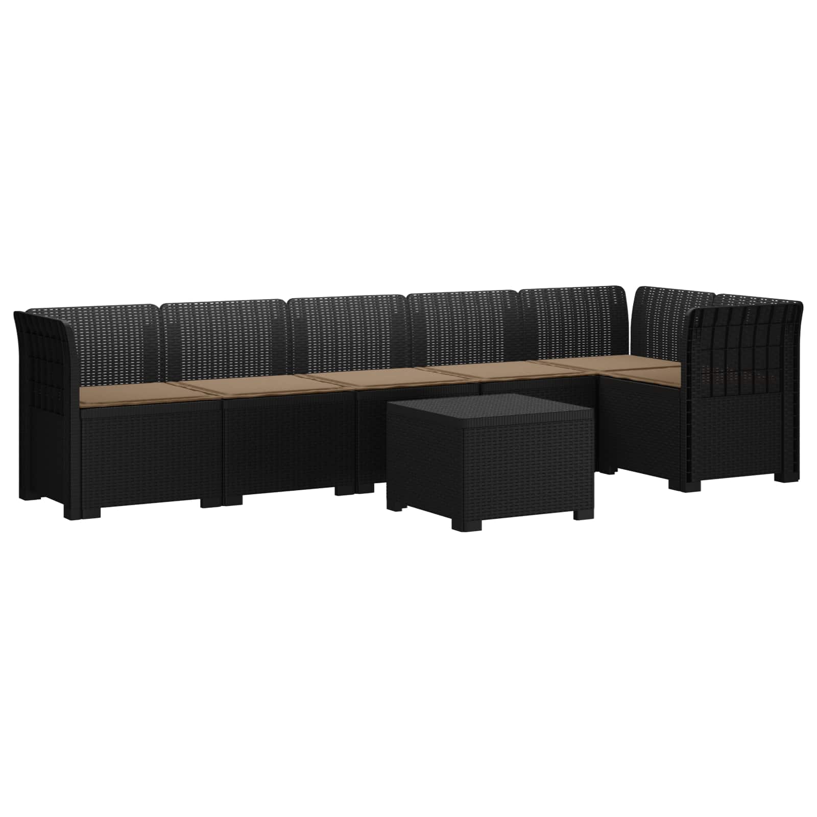 vidaXL 6-Zits Tuin Sofa Rattan Look PP Antraciet