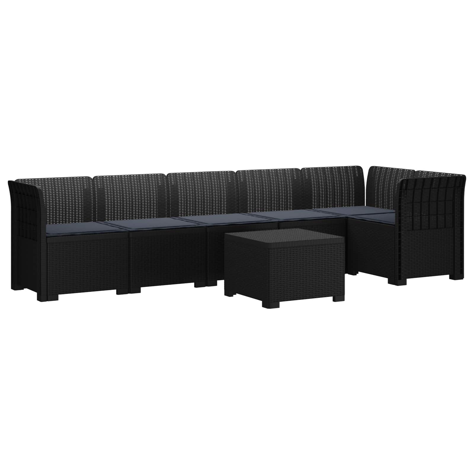 vidaXL 6-Zits Tuin Sofa Rattan Look PP Antraciet