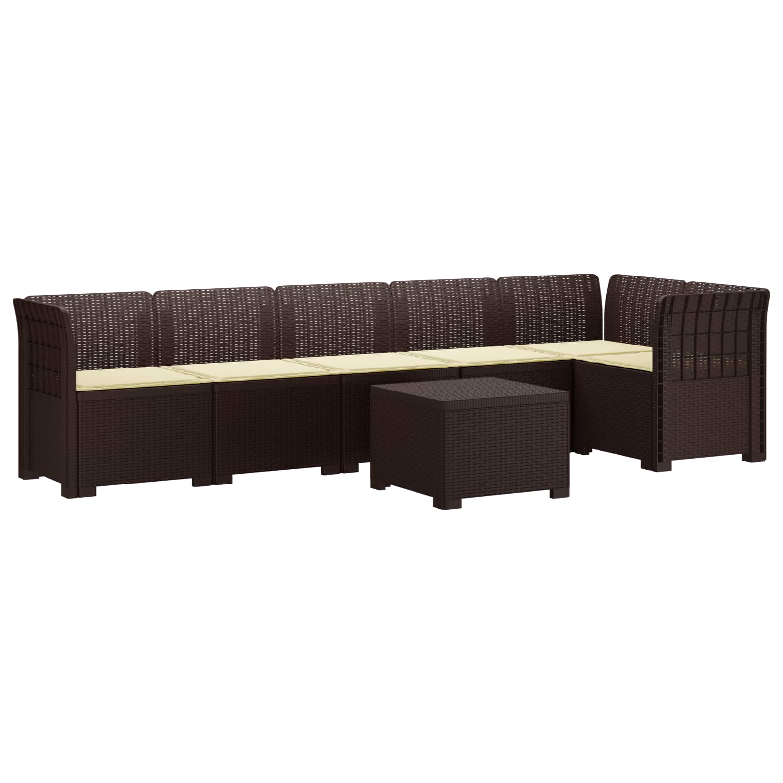 vidaXL 6-Zits Tuin Sofa Rattan Look PP Antraciet