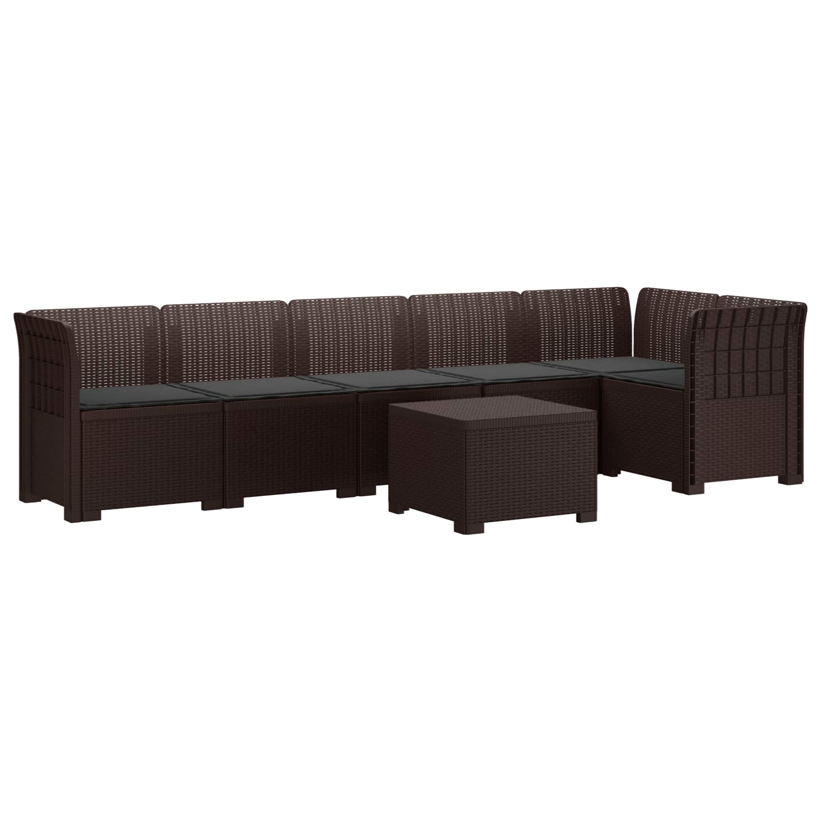 vidaXL 6-Zits Tuin Sofa Rattan Look PP Antraciet