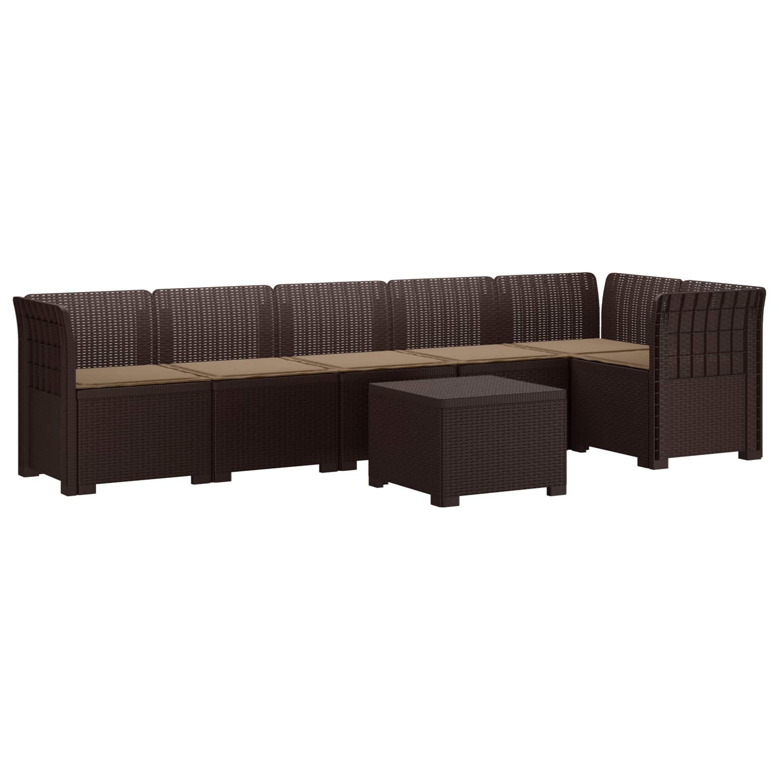 vidaXL 6-Zits Tuin Sofa Rattan Look PP Antraciet