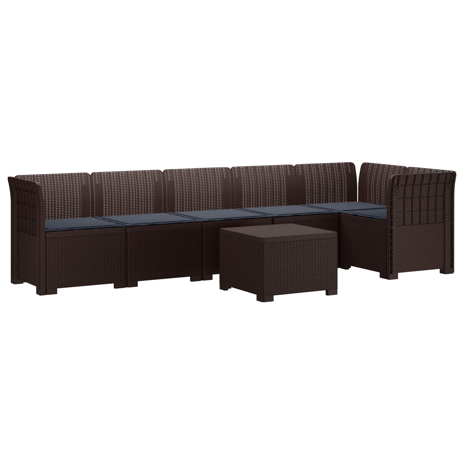 vidaXL 6-Zits Tuin Sofa Rattan Look PP Antraciet