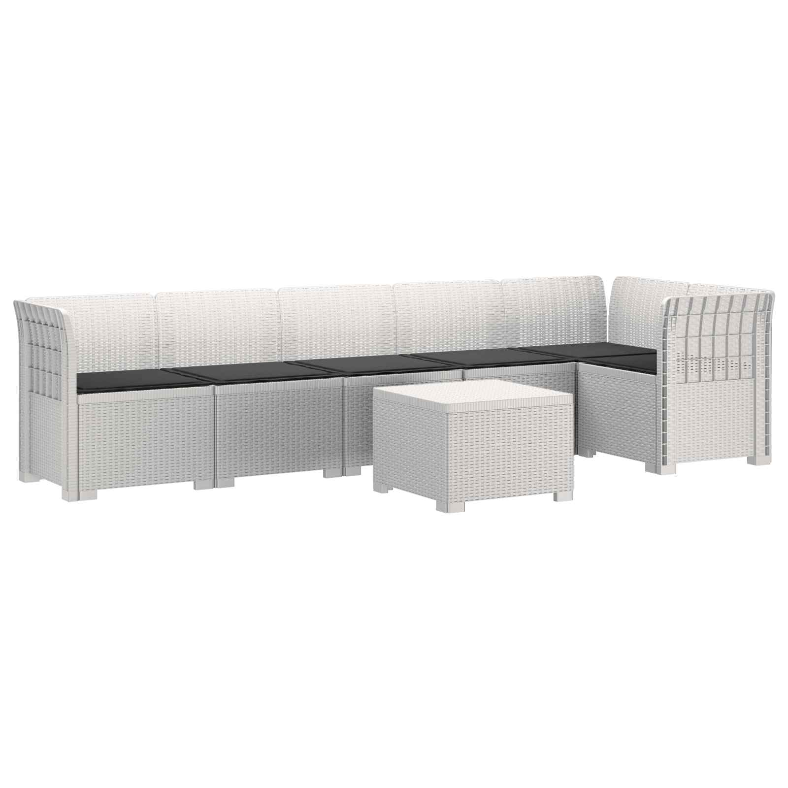 vidaXL 6-Zits Tuin Sofa Rattan Look PP Antraciet