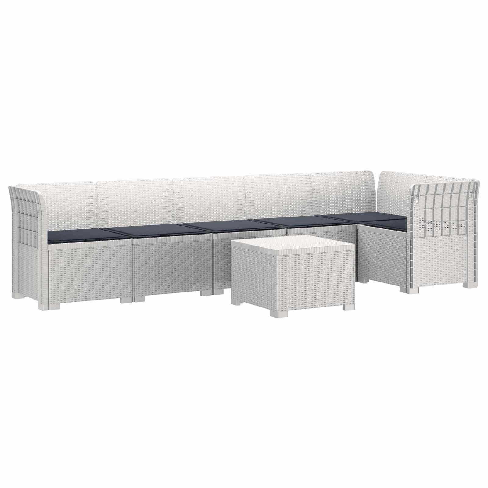 vidaXL 6-Zits Tuin Sofa Rattan Look PP Antraciet