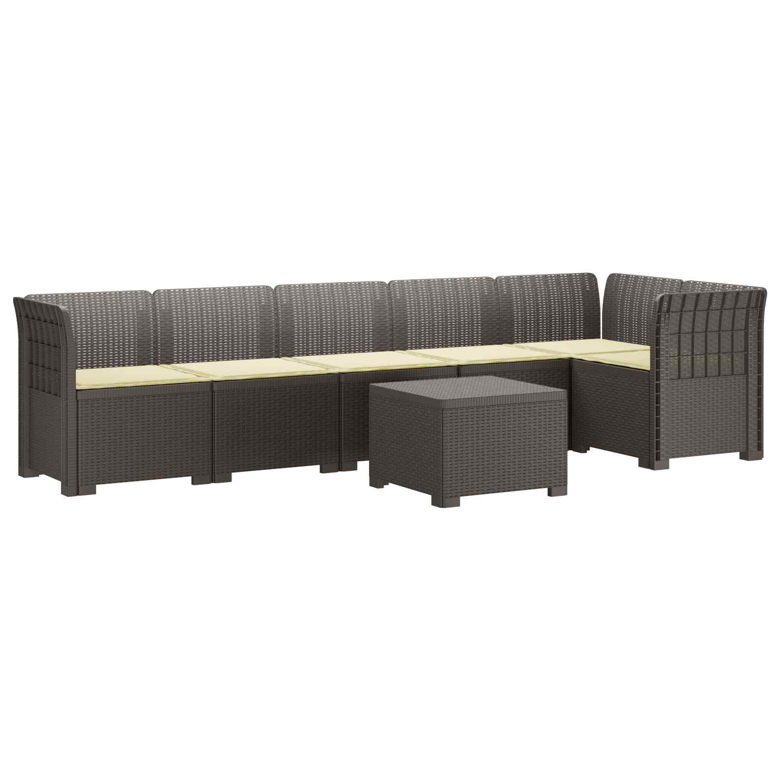 vidaXL 6-Zits Tuin Sofa Rattan Look PP Antraciet