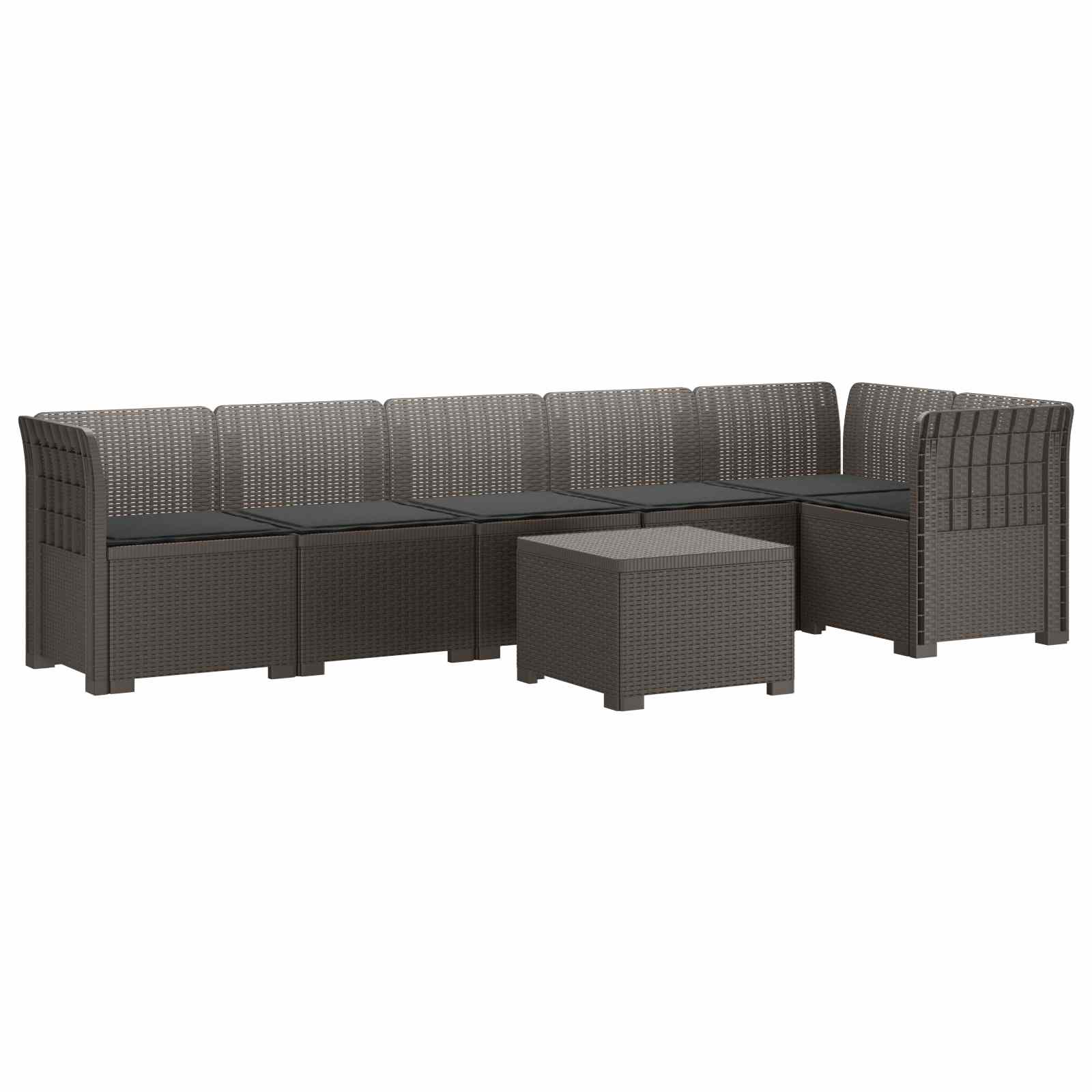vidaXL 6-Zits Tuin Sofa Rattan Look PP Antraciet