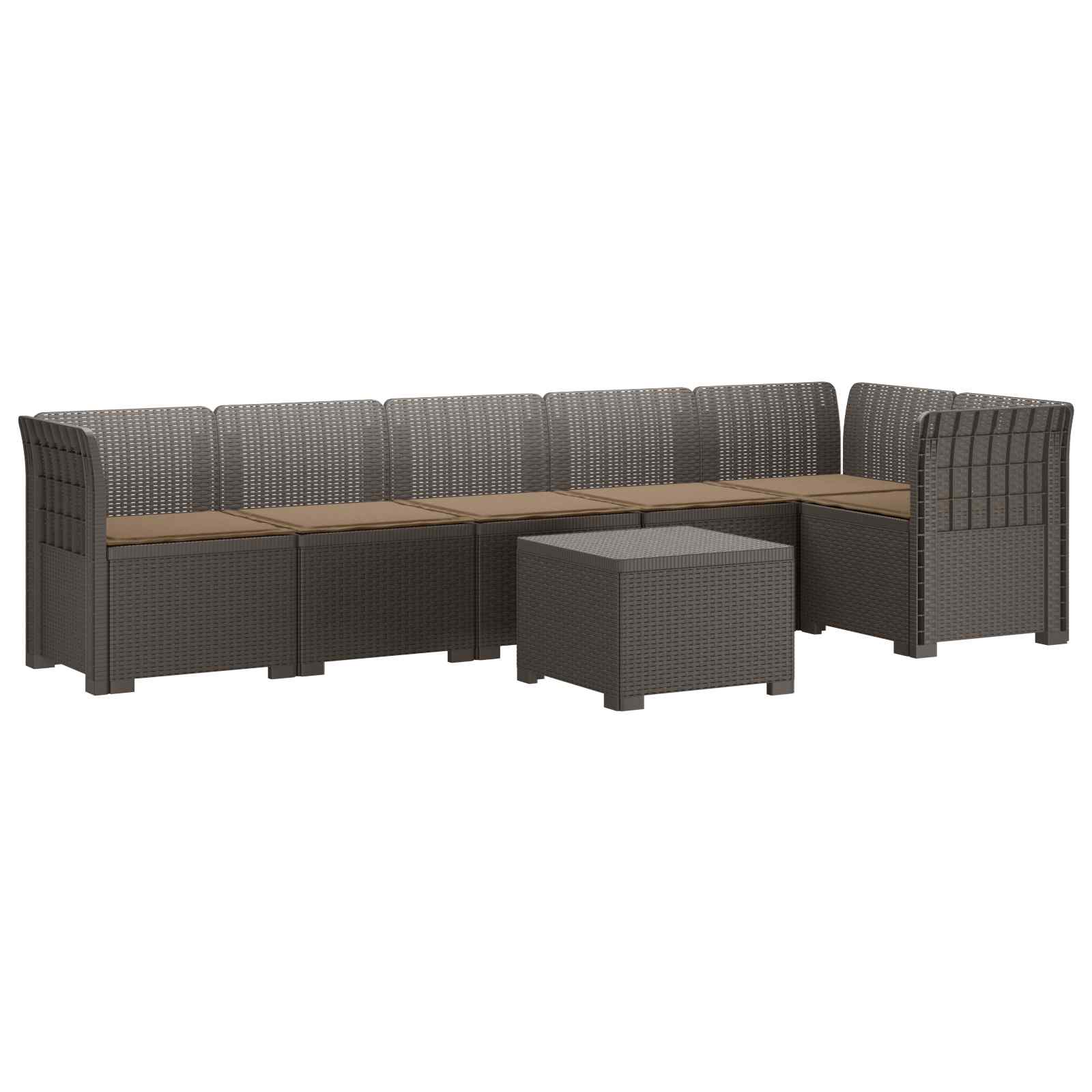 vidaXL 6-Zits Tuin Sofa Rattan Look PP Antraciet