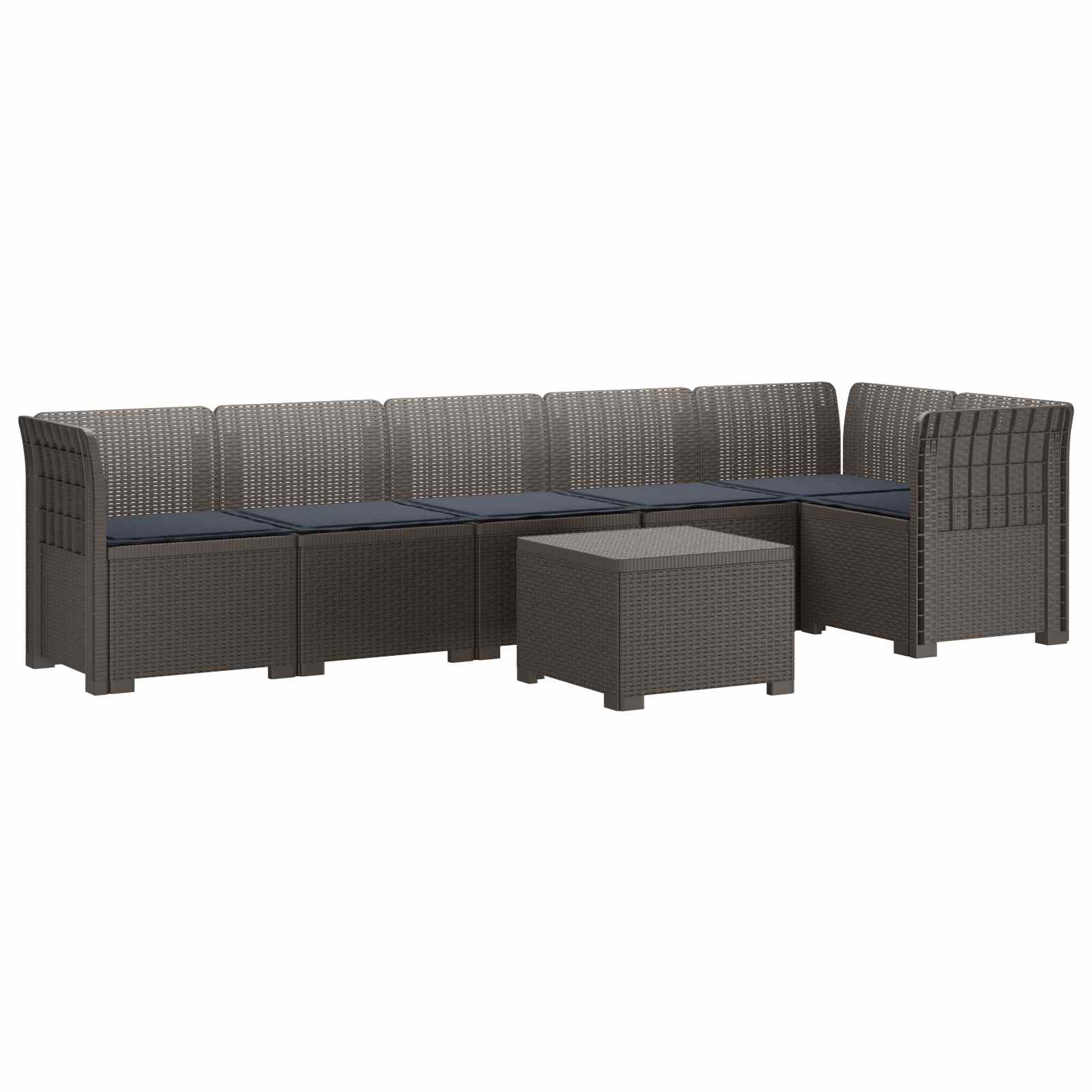 vidaXL 6-Zits Tuin Sofa Rattan Look PP Antraciet