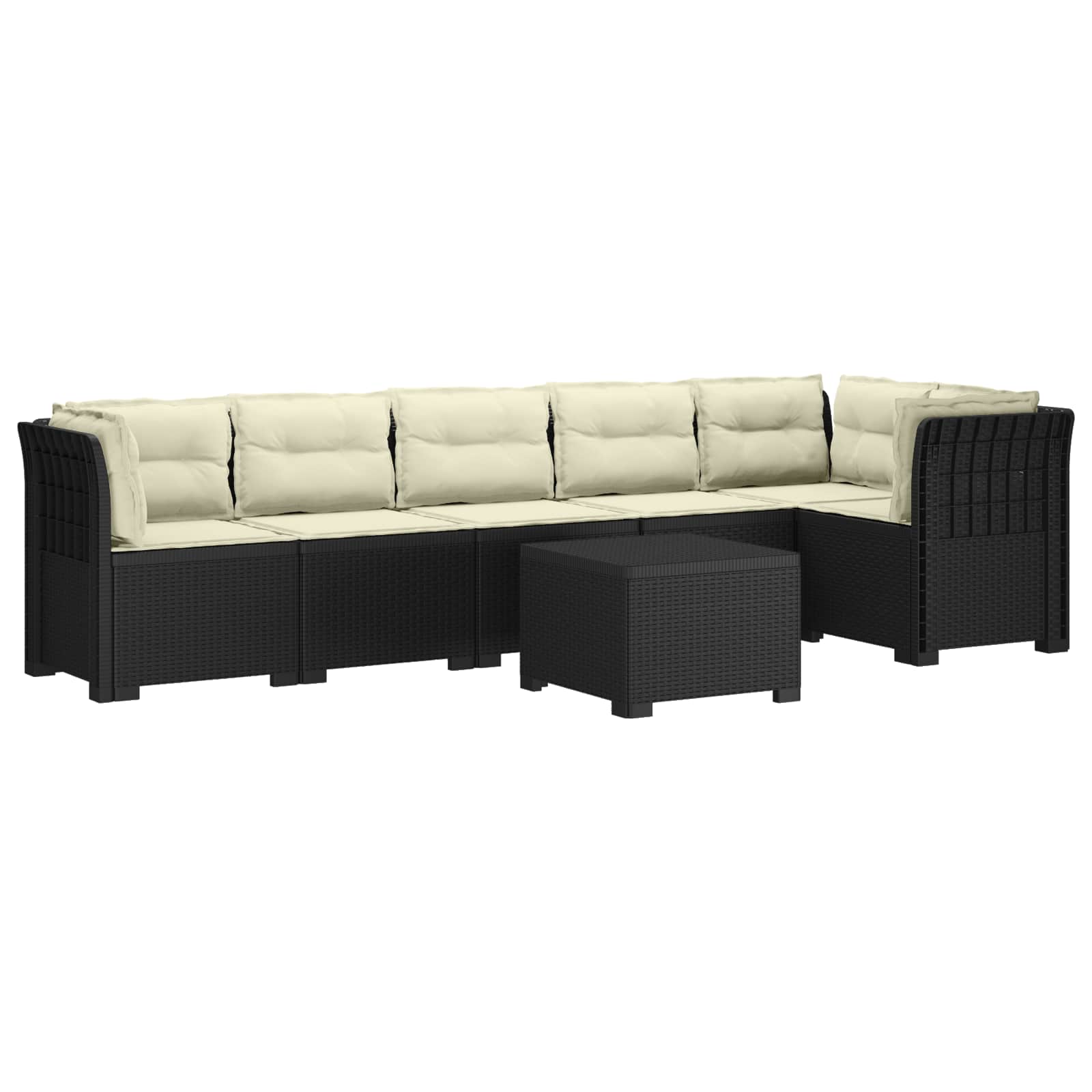 vidaXL 6-Zits Tuin Sofa Rattan Look PP Antraciet