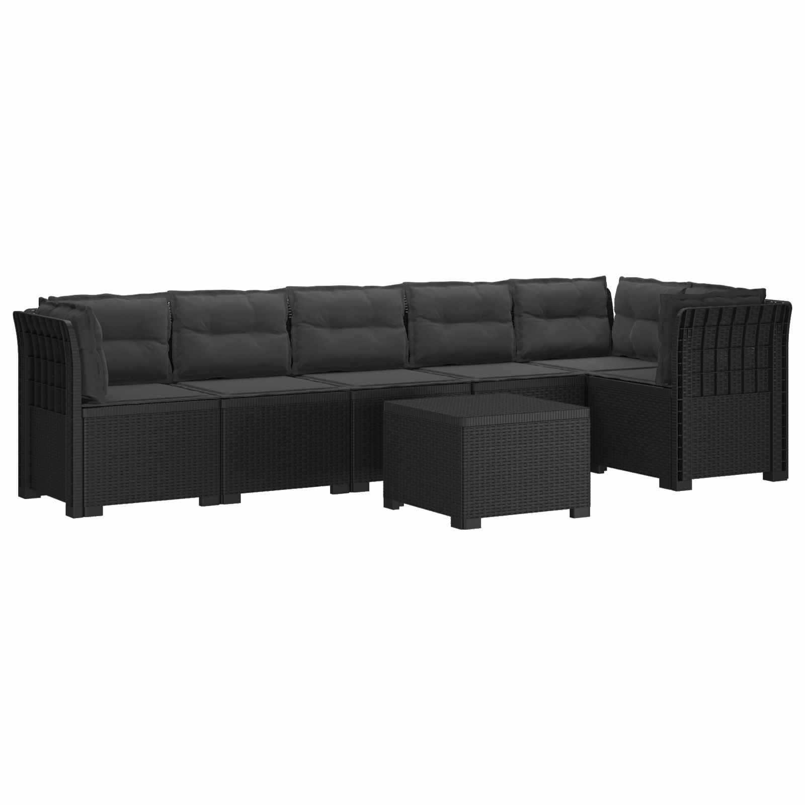 vidaXL 6-Zits Tuin Sofa Rattan Look PP Antraciet