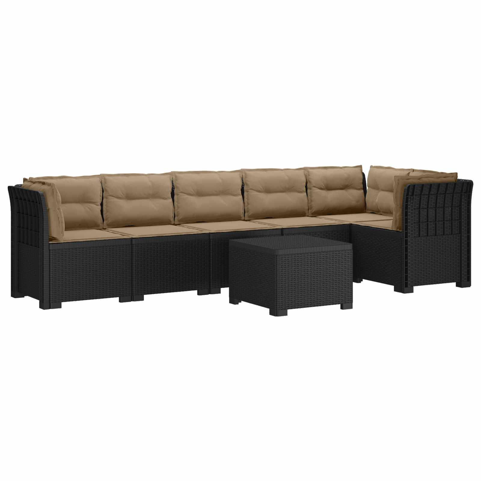 vidaXL 6-Zits Tuin Sofa Rattan Look PP Antraciet