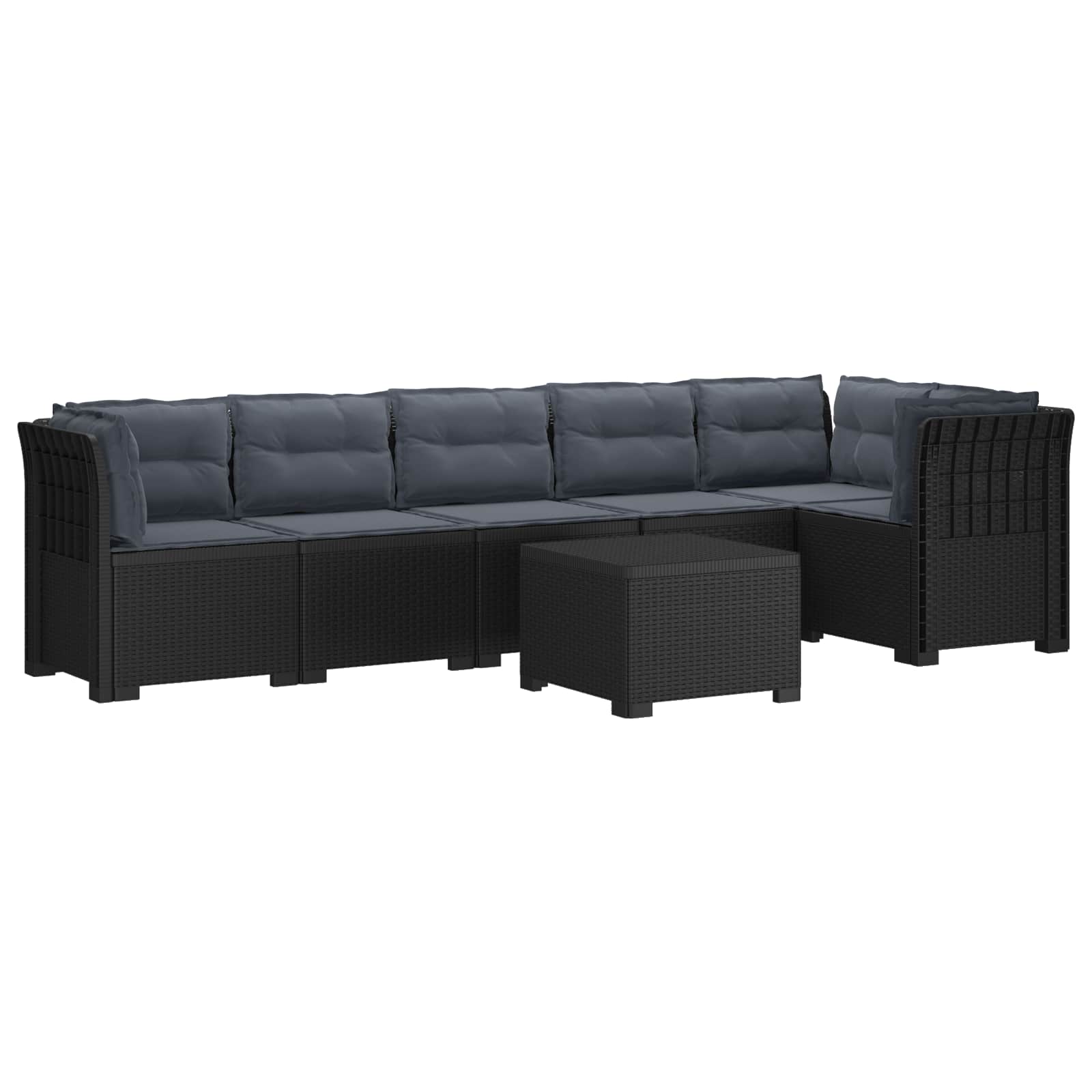 vidaXL 6-Zits Tuin Sofa Rattan Look PP Antraciet