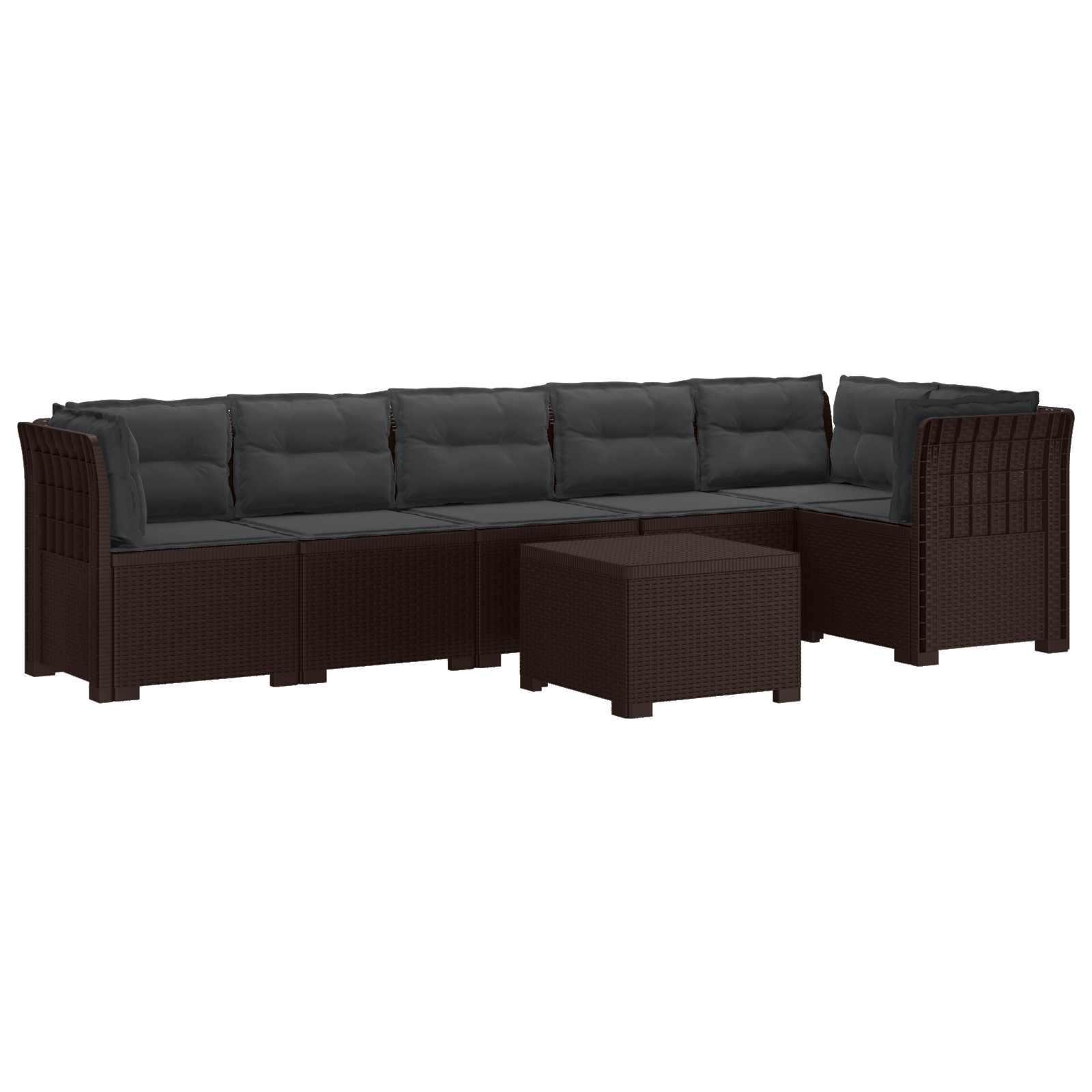 vidaXL 6-Zits Tuin Sofa Rattan Look PP Antraciet
