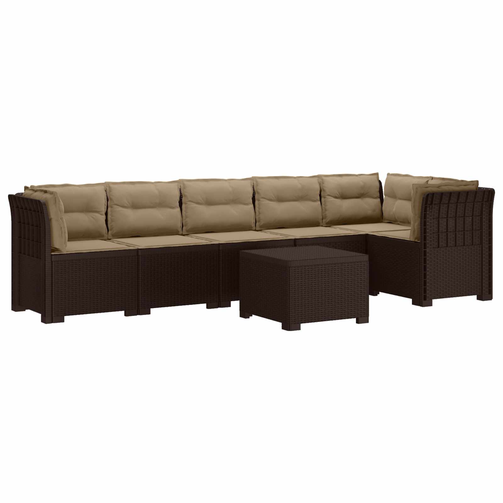 vidaXL 6-Zits Tuin Sofa Rattan Look PP Antraciet