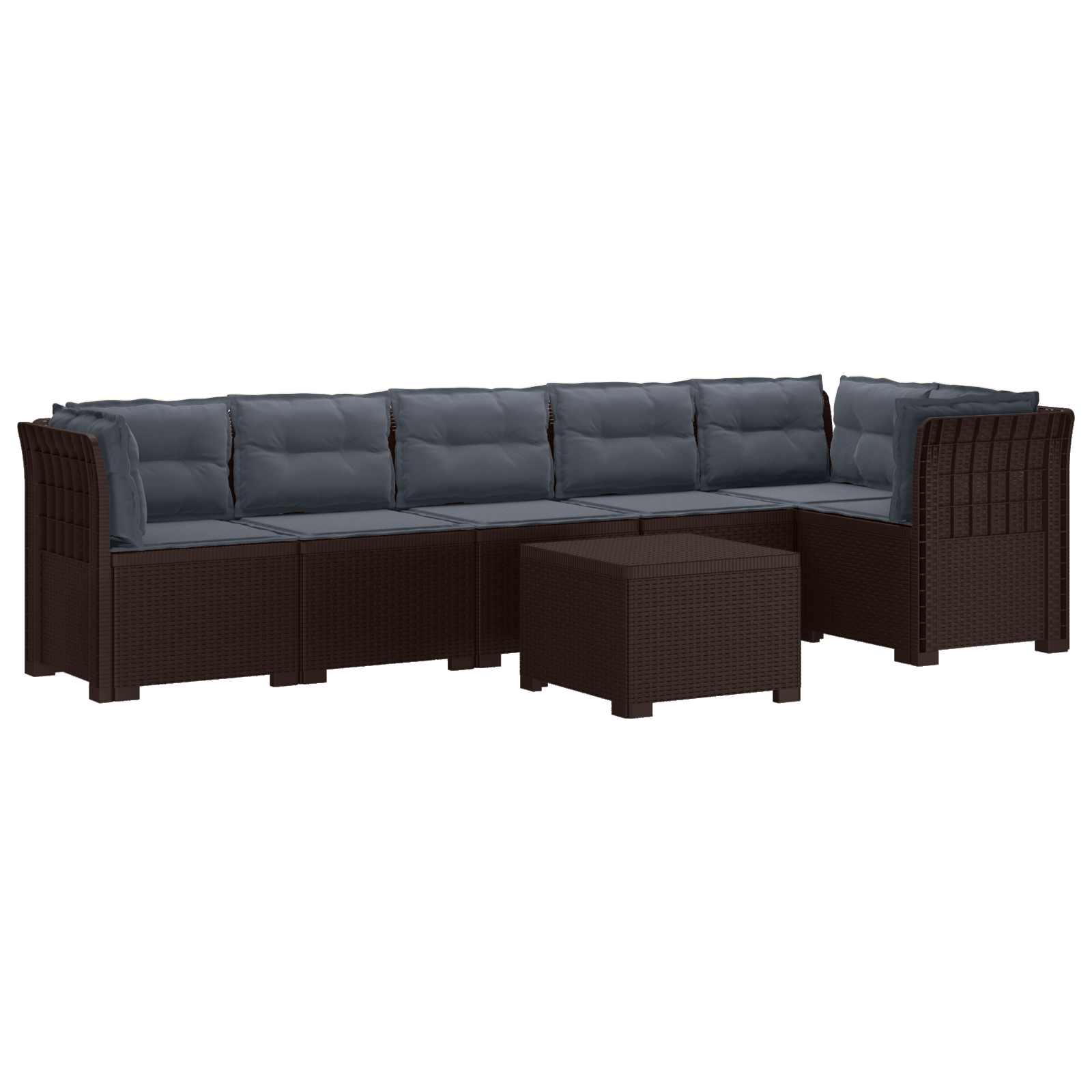 vidaXL 6-Zits Tuin Sofa Rattan Look PP Antraciet