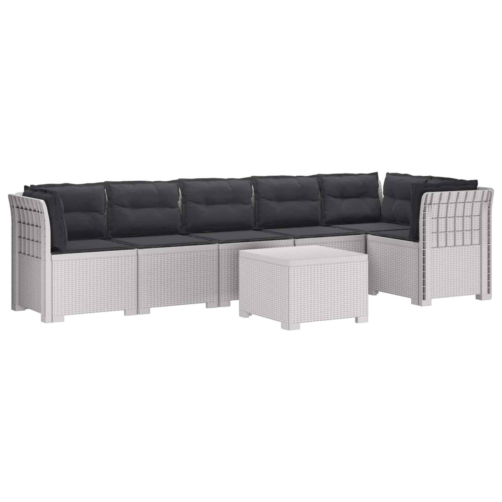 vidaXL 6-Zits Tuin Sofa Rattan Look PP Antraciet