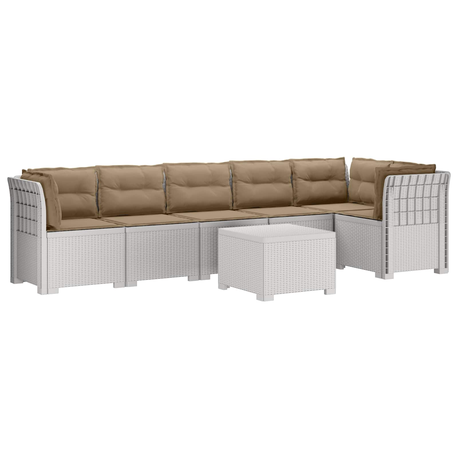vidaXL 6-Zits Tuin Sofa Rattan Look PP Antraciet