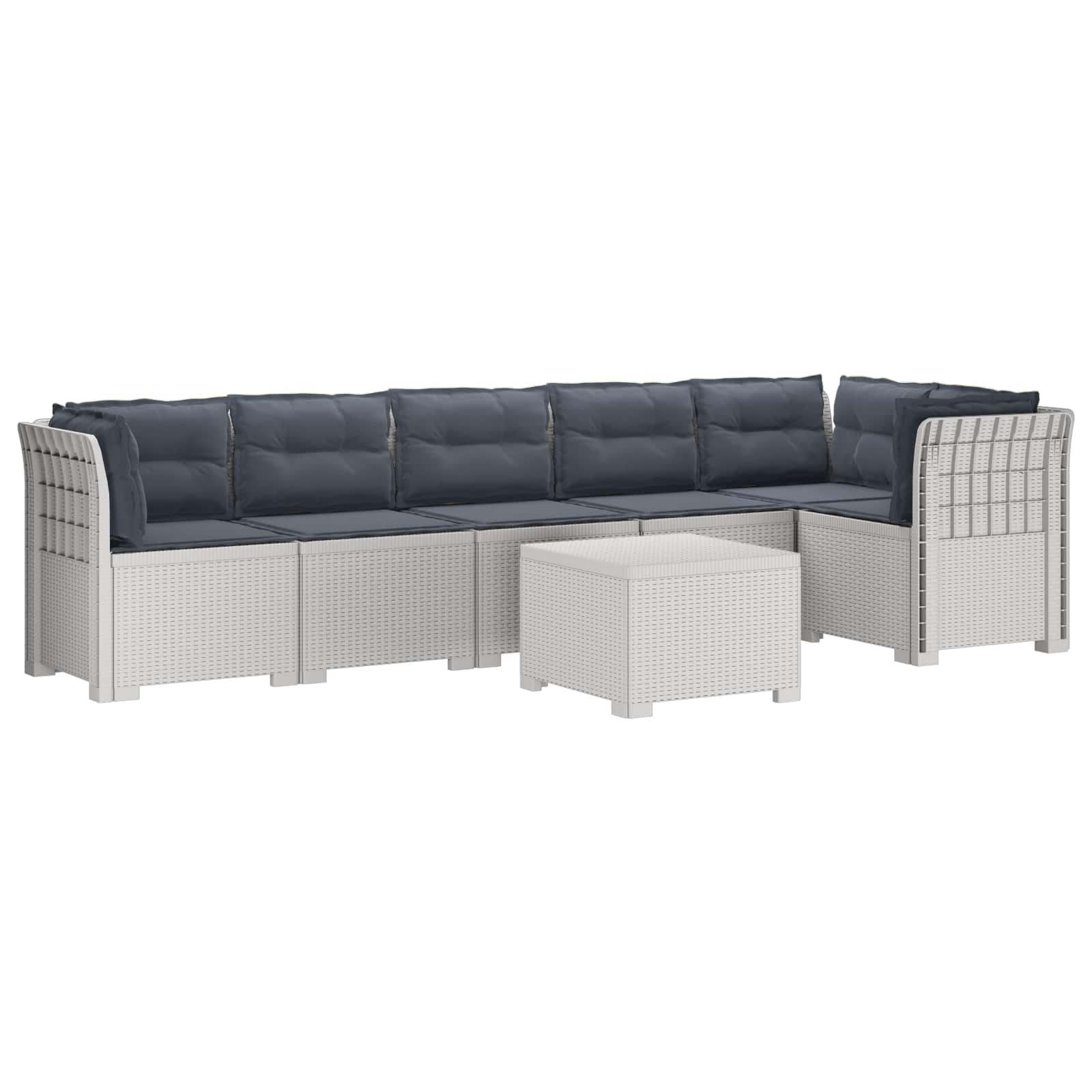 vidaXL 6-Zits Tuin Sofa Rattan Look PP Antraciet