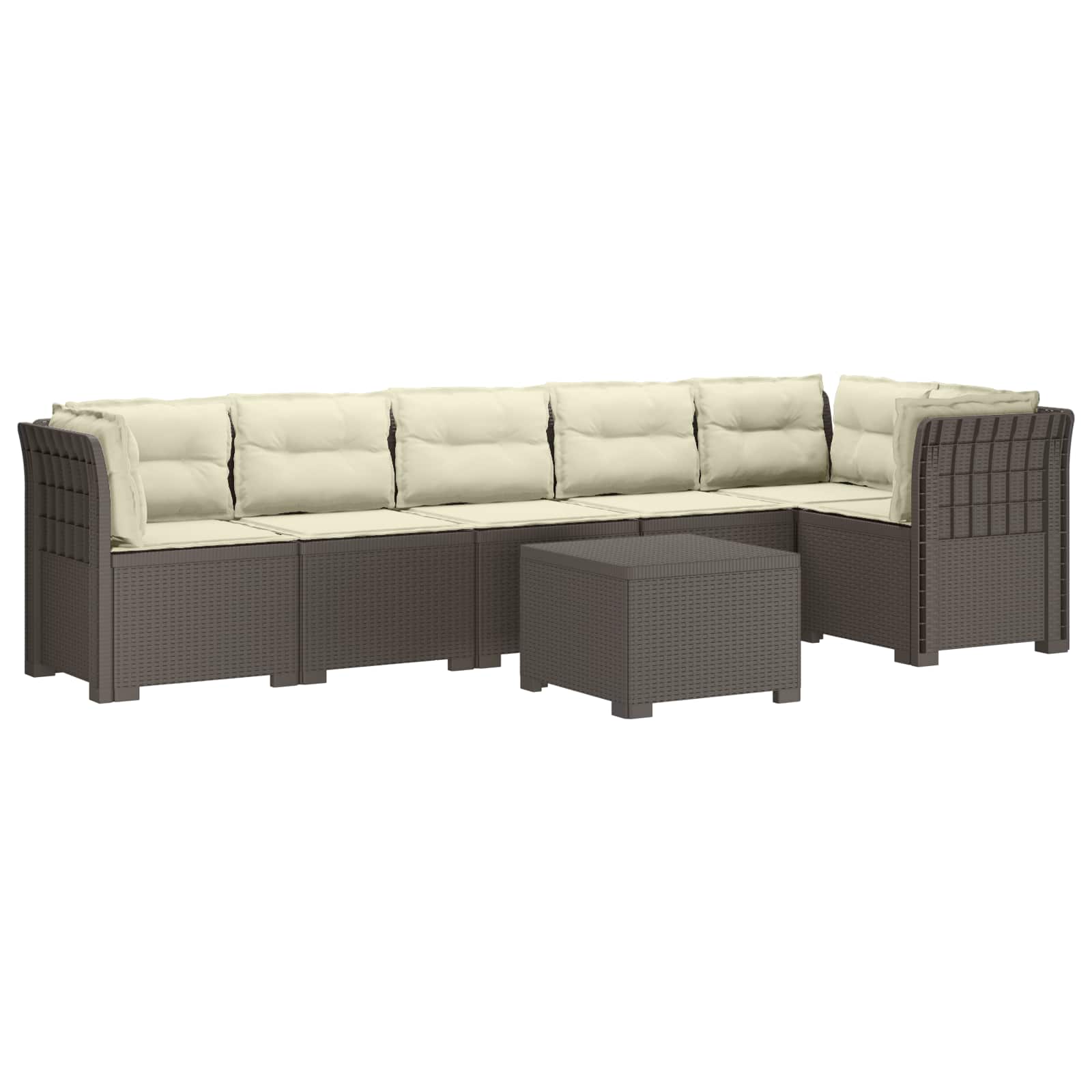 vidaXL 6-Zits Tuin Sofa Rattan Look PP Antraciet