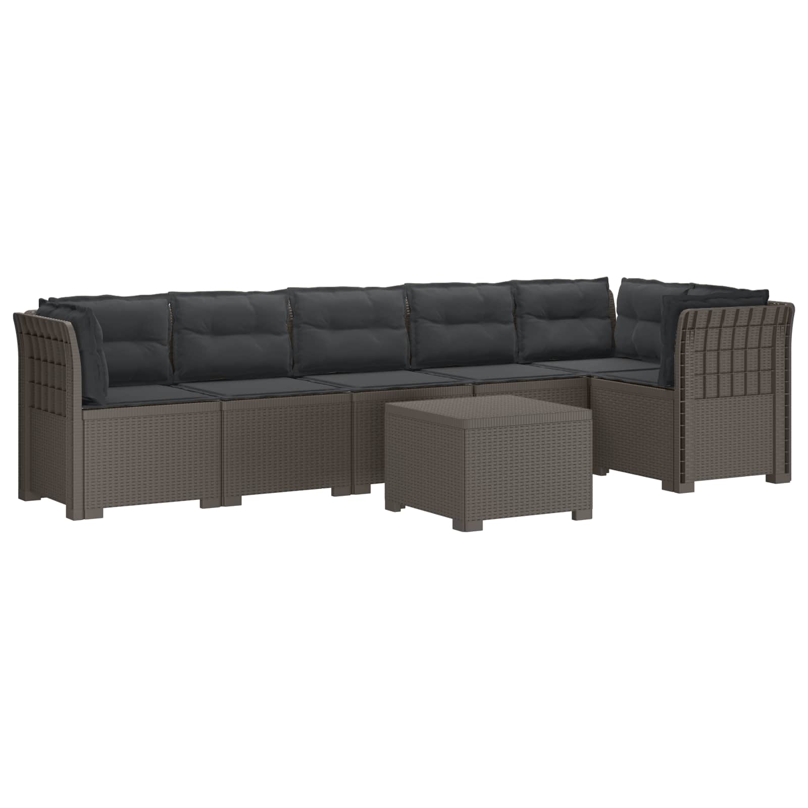 vidaXL 6-Zits Tuin Sofa Rattan Look PP Antraciet