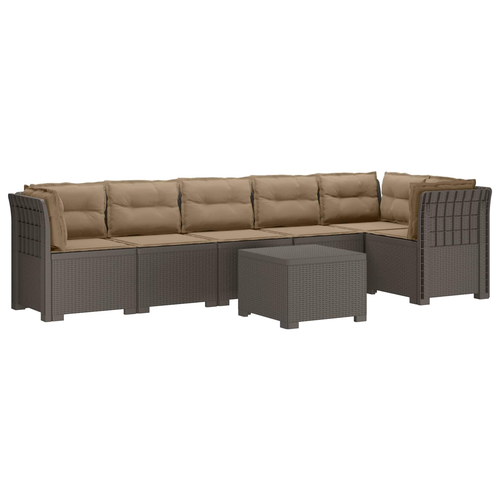 vidaXL 6-Zits Tuin Sofa Rattan Look PP Antraciet