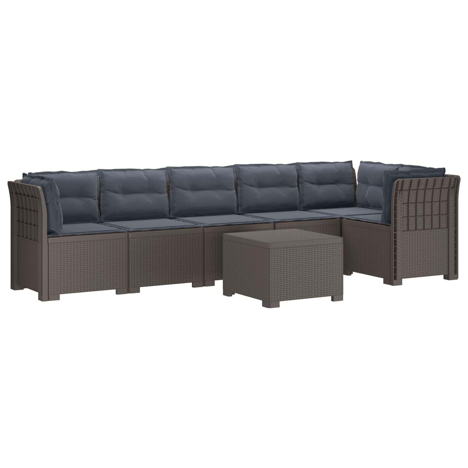 vidaXL 6-Zits Tuin Sofa Rattan Look PP Antraciet