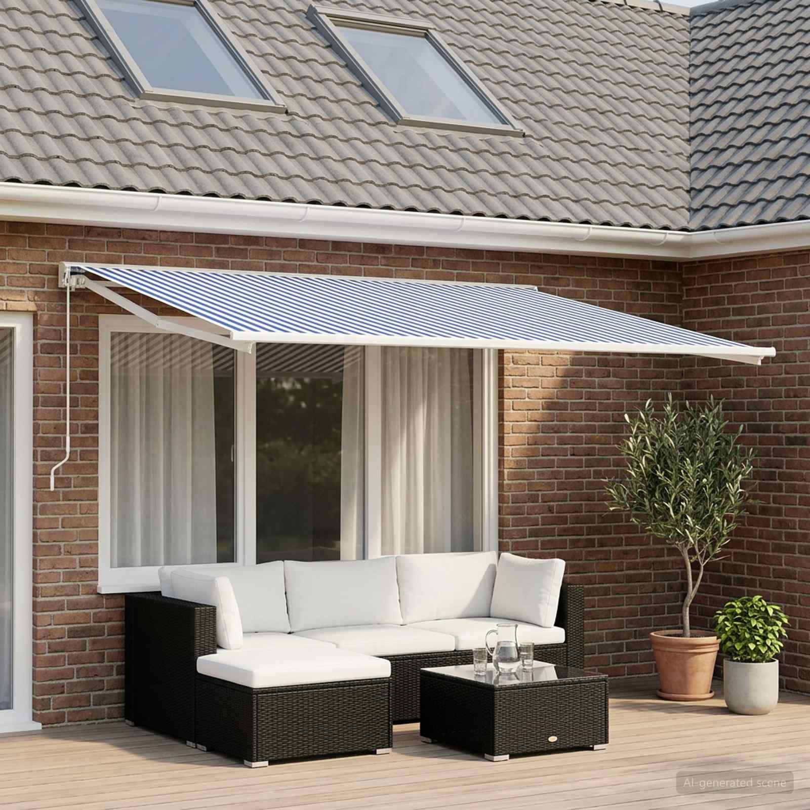 vidaXL Vervangende oplossing doek Oranje en Zwart 400 × 350 cm