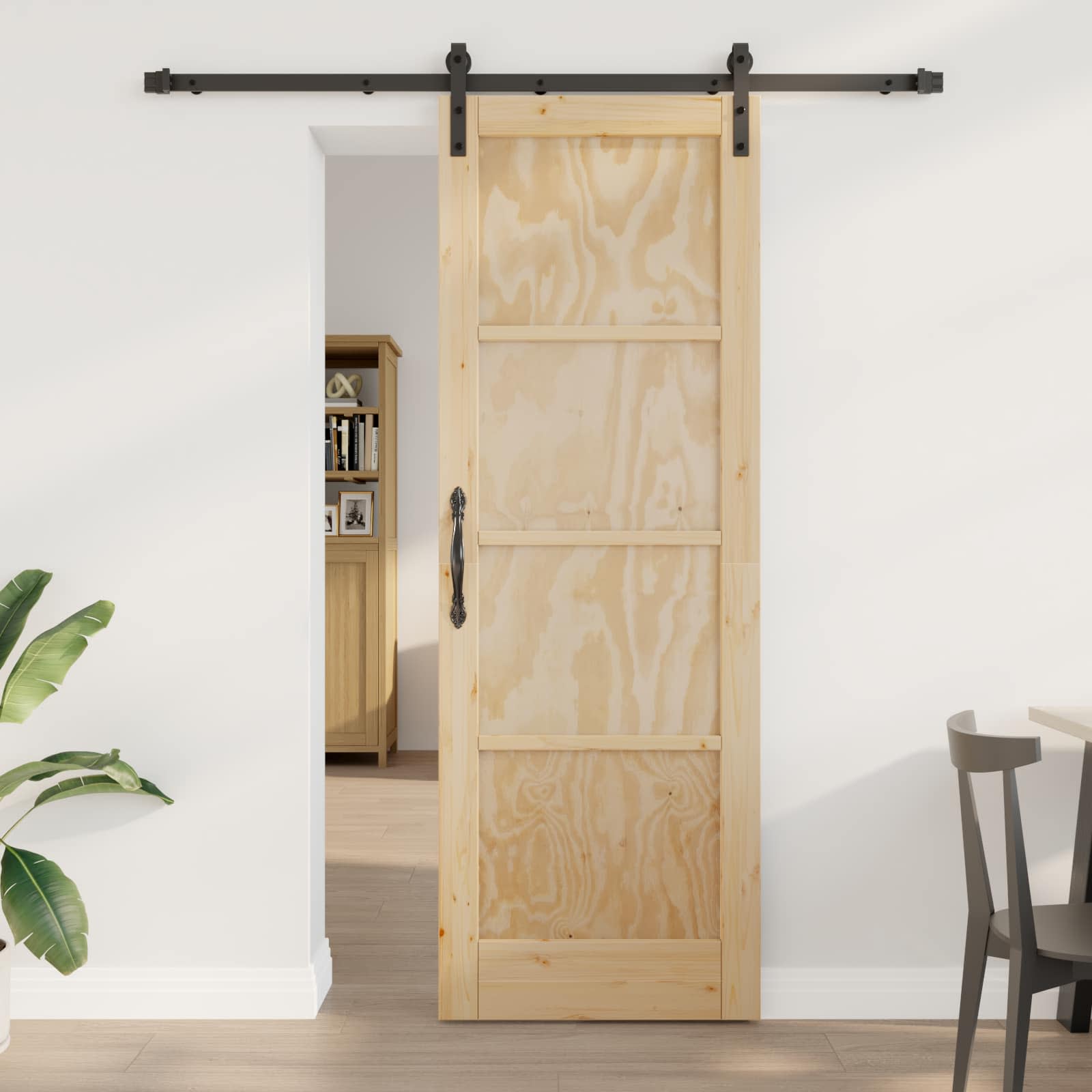 vidaXL Schuifdeur met Hardware Set 61x198.5 cm Massief Hout Grenenhout