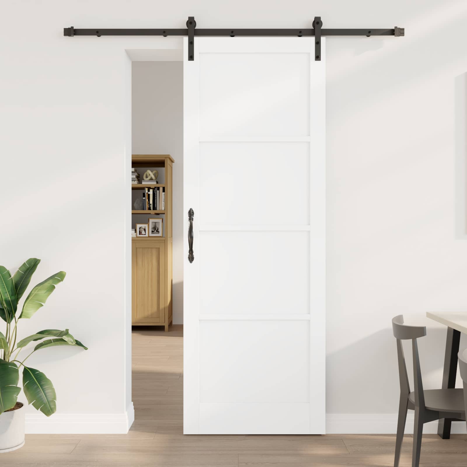 vidaXL Schuifdeur met Hardware Set 61x198.5 cm Massief Hout Grenenhout