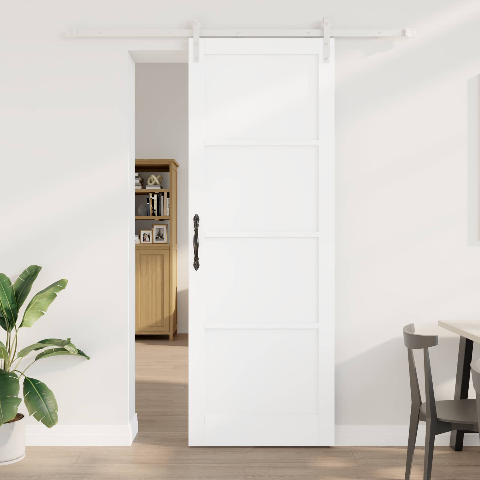 vidaXL Schuifdeur met Hardware Set 61x198.5 cm Massief Hout Grenenhout