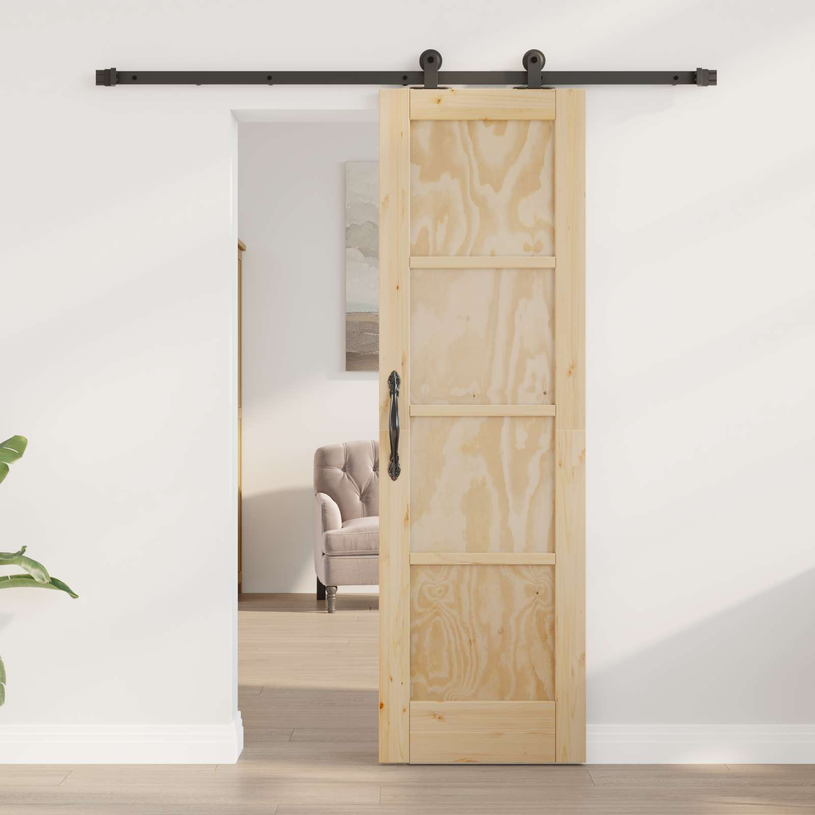 vidaXL Schuifdeur met hardware set 61x198,5 cm Massief hout grenen