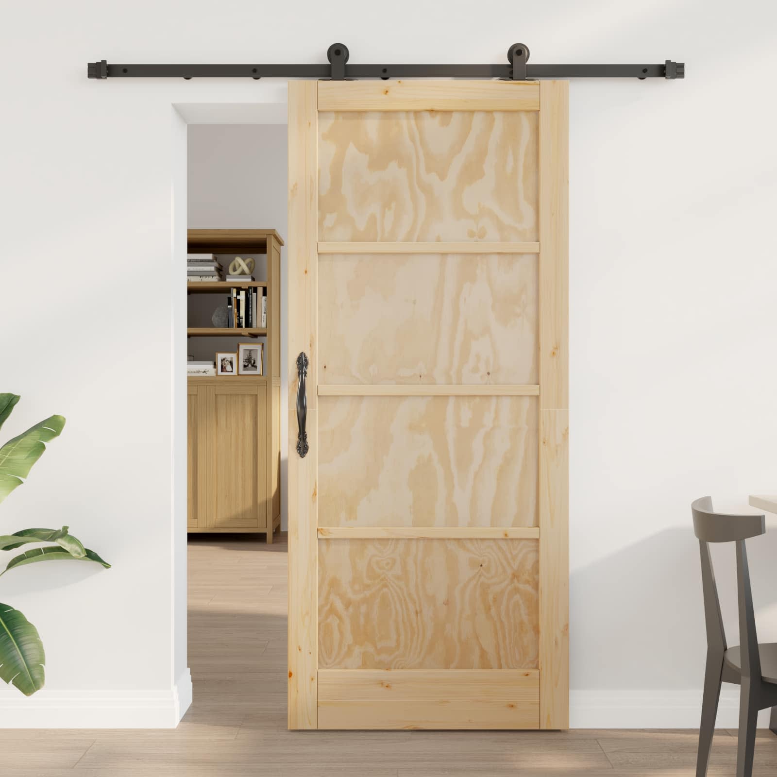 vidaXL Schuifdeur met hardware set 61x198,5 cm Massief hout grenen