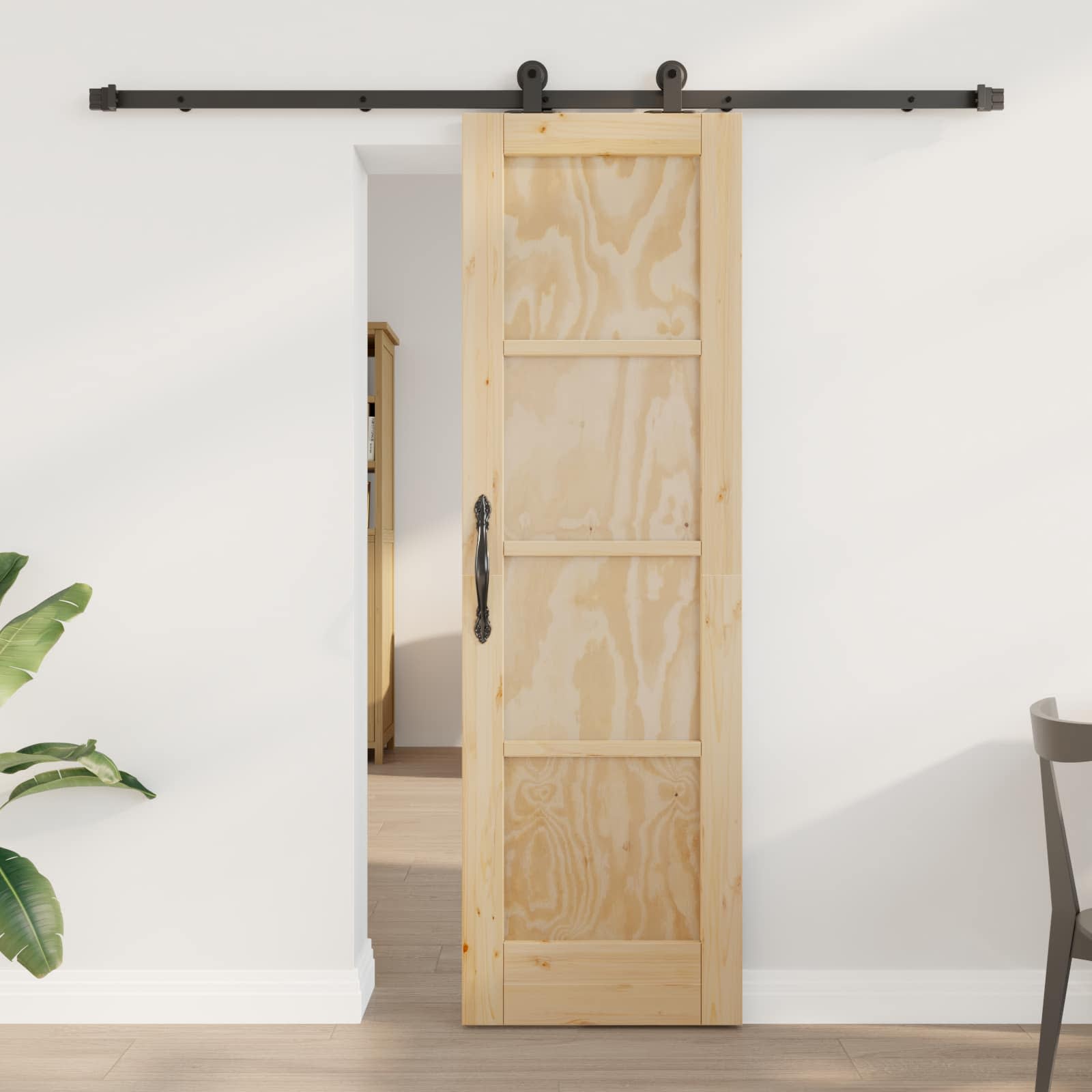 vidaXL Schuifdeur met hardware set 61x198,5 cm Massief hout grenen