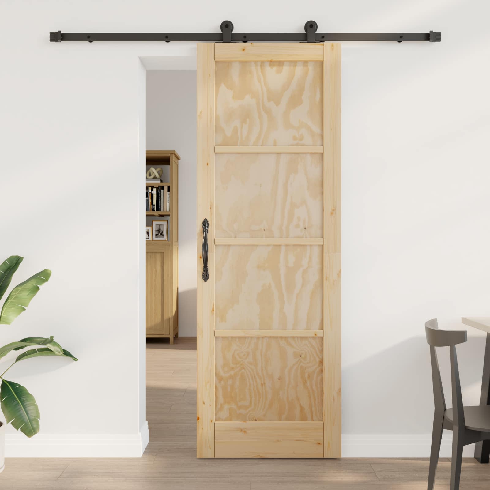 vidaXL Schuifdeur met hardware set 61x198,5 cm Massief hout grenen