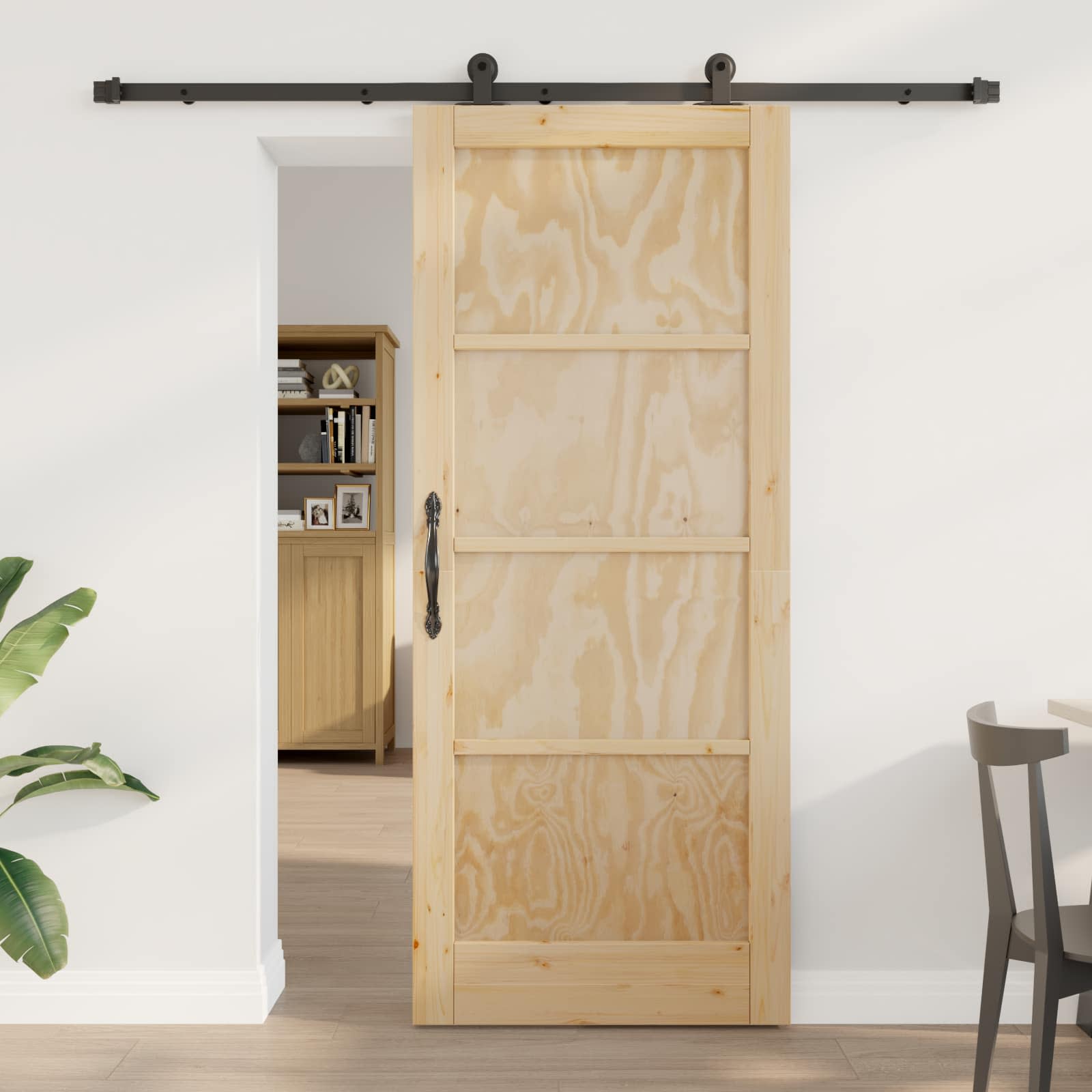 vidaXL Schuifdeur met hardware set 61x198,5 cm Massief hout grenen