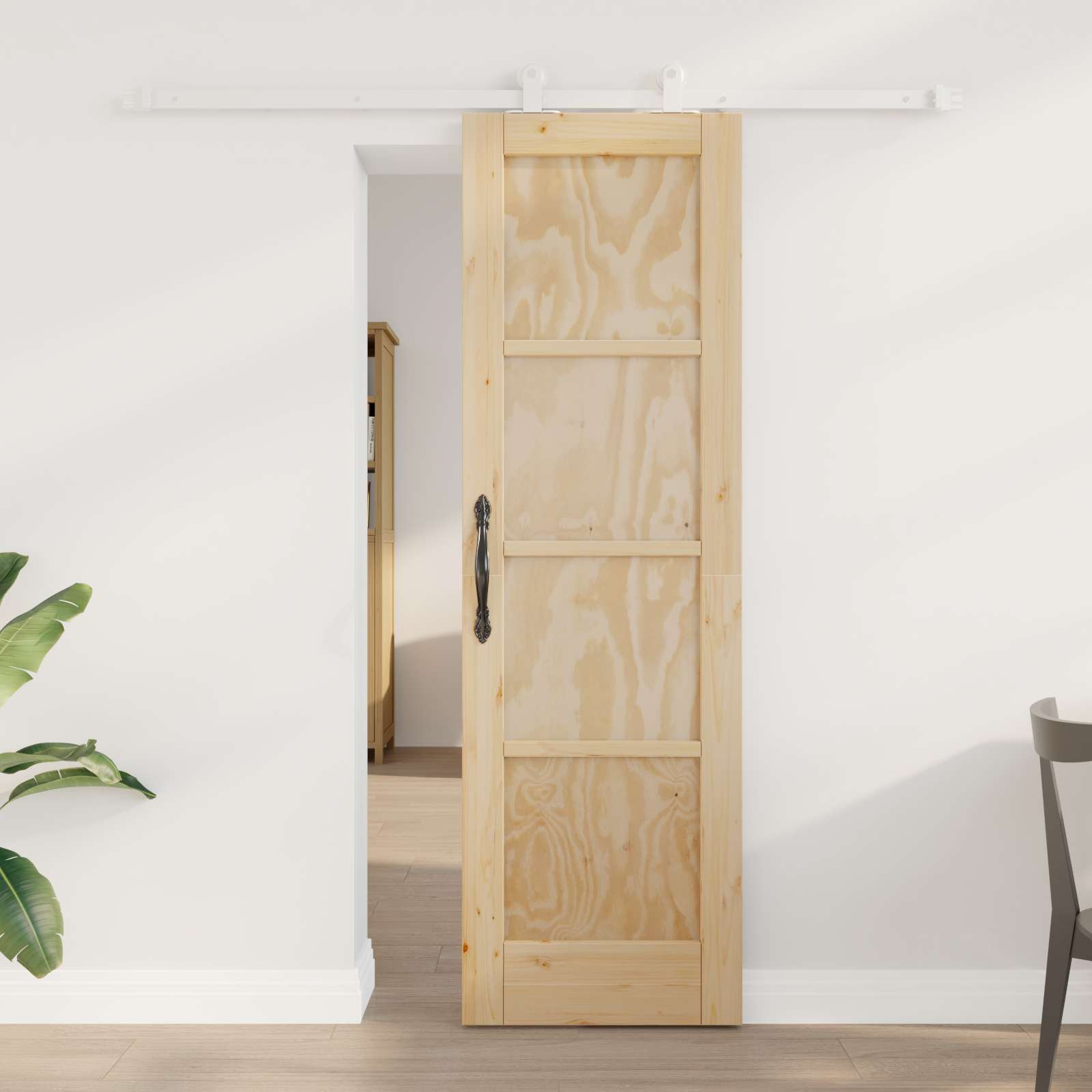 vidaXL Schuifdeur met hardware set 61x198,5 cm Massief hout grenen