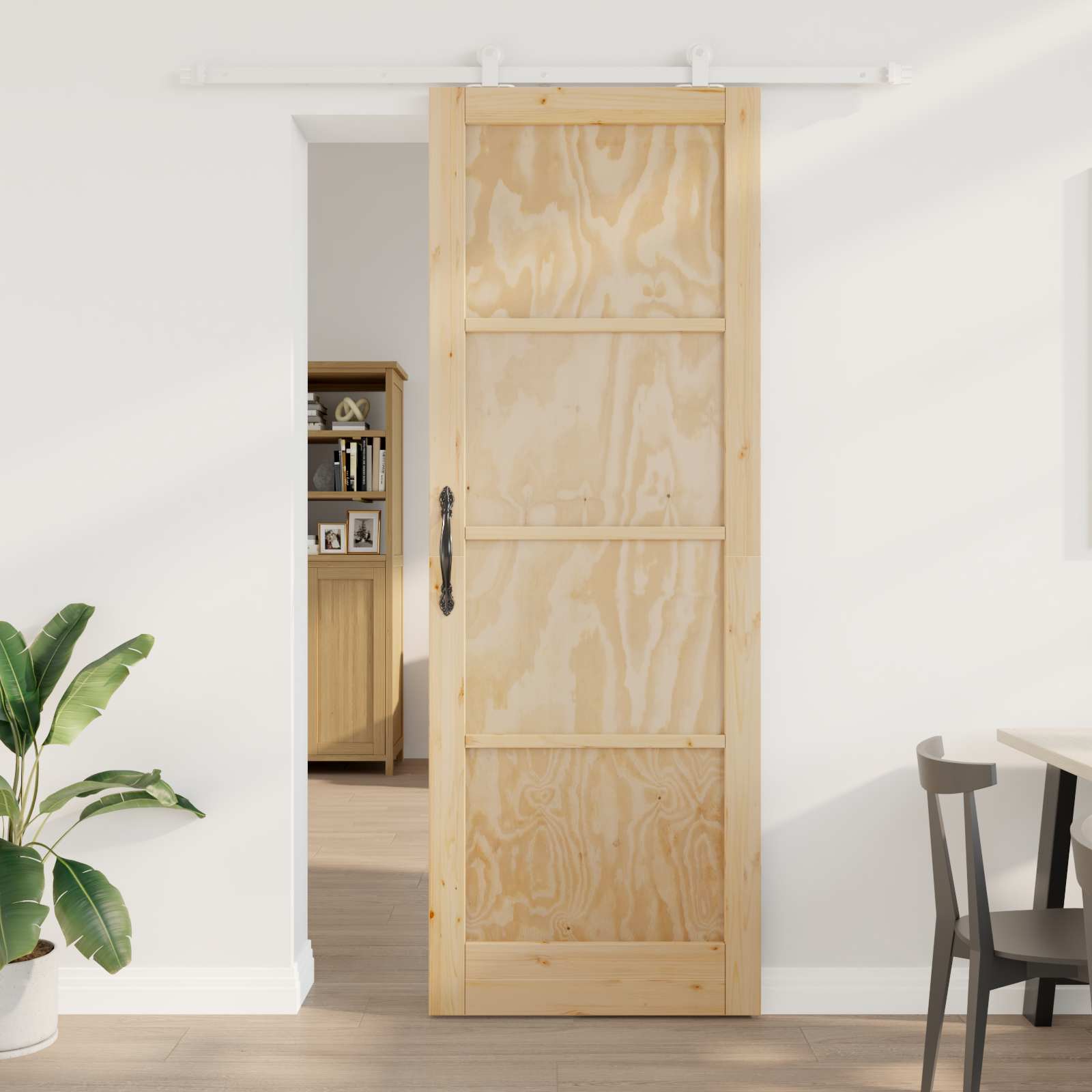 vidaXL Schuifdeur met hardware set 61x198,5 cm Massief hout grenen