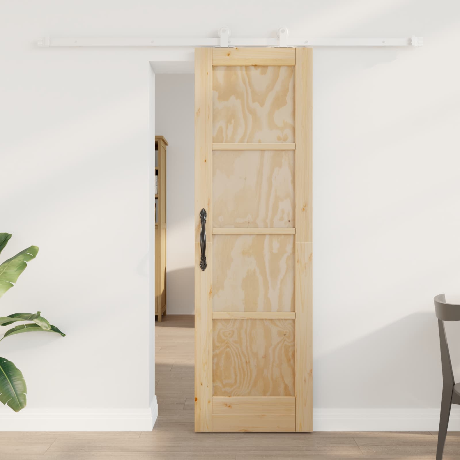 vidaXL Schuifdeur met hardware set 61x198,5 cm Massief hout grenen