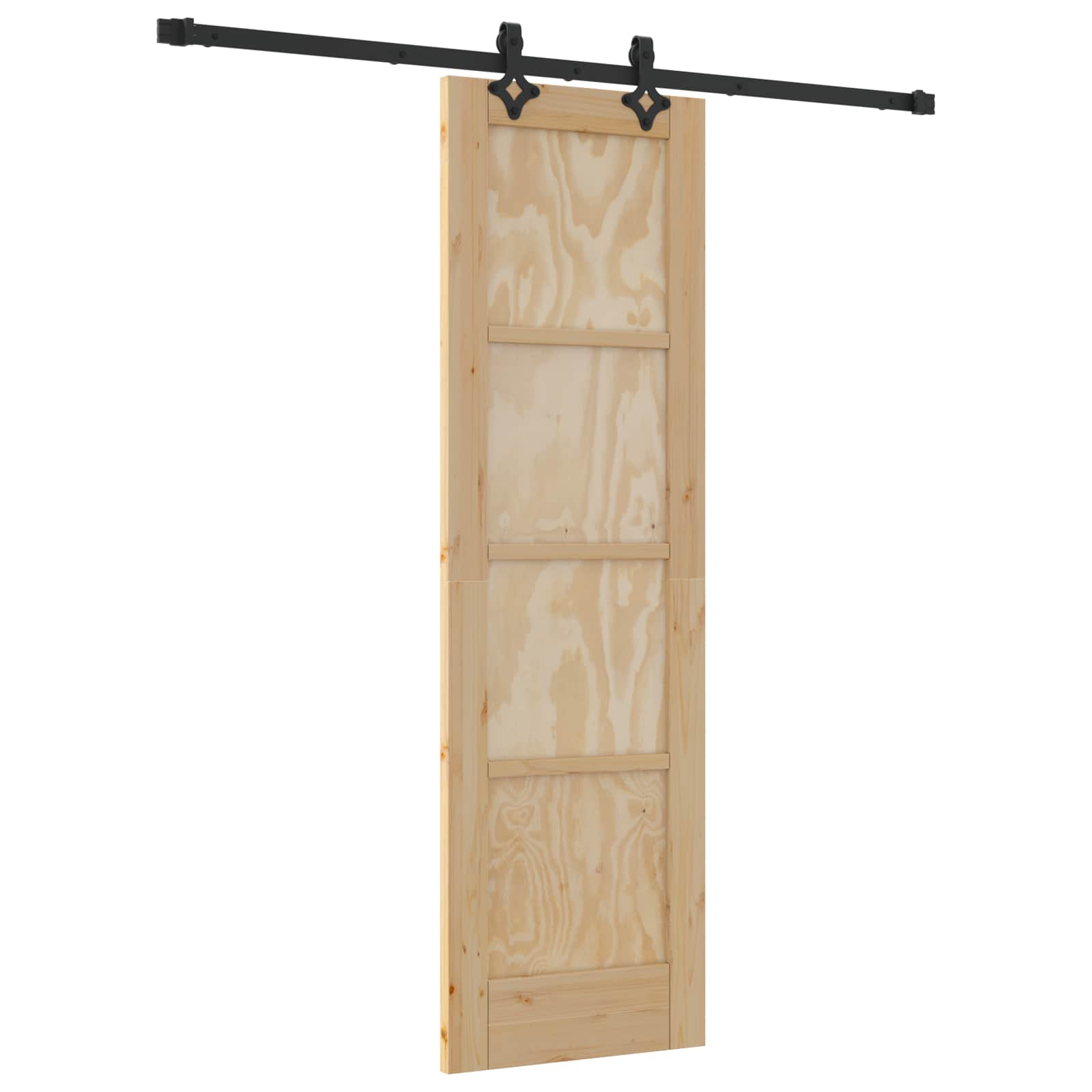 vidaXL Schuifdeur met Hardware Set 61x198.5 cm Massief Hout Bordeaux