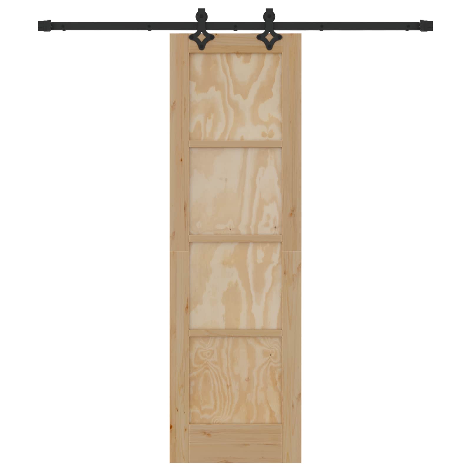 vidaXL Schuifdeur met Hardware Set 61x198.5 cm Massief Hout Bordeaux