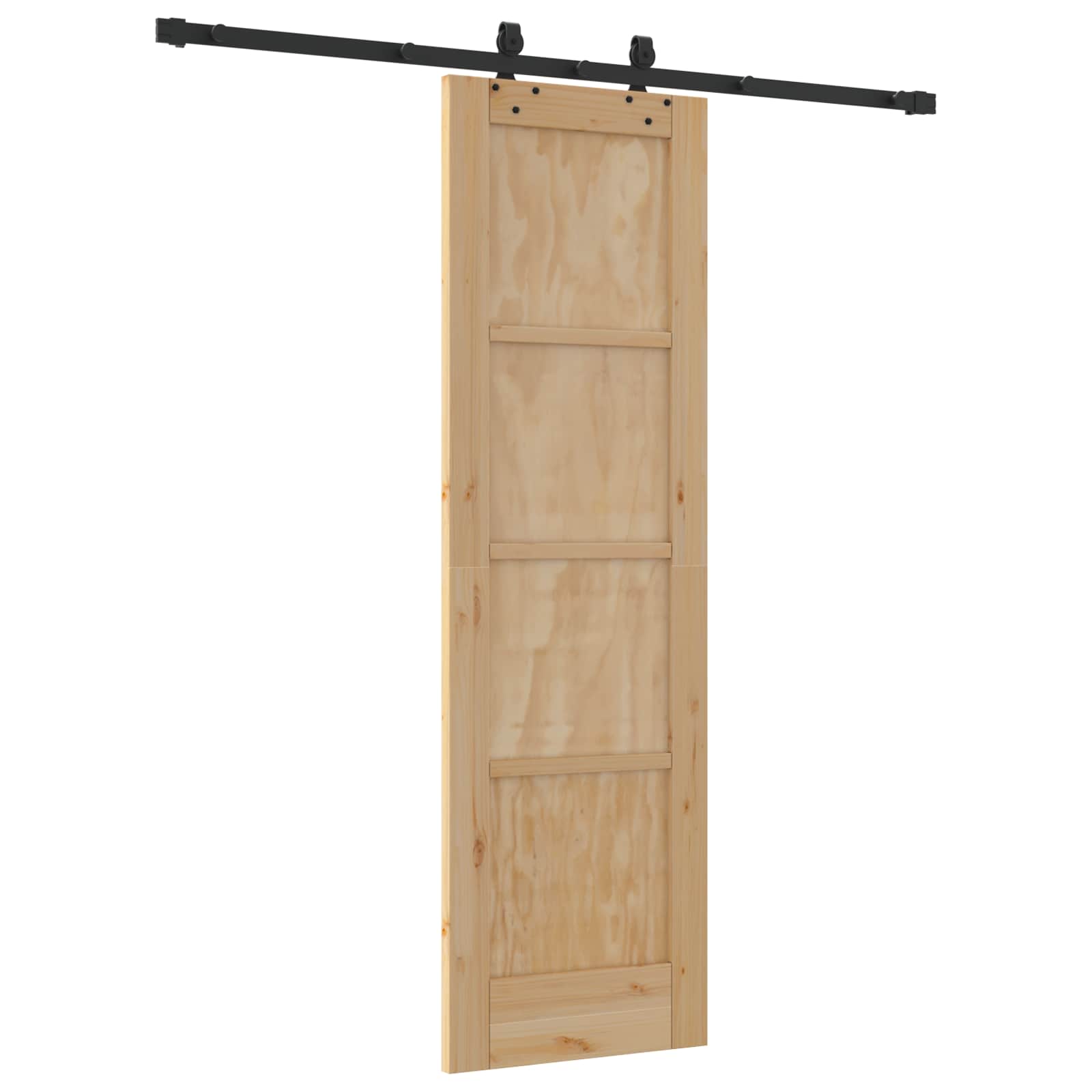 vidaXL Schuifdeur met Hardware Set 61x198.5 cm Massief Hout Bordeaux