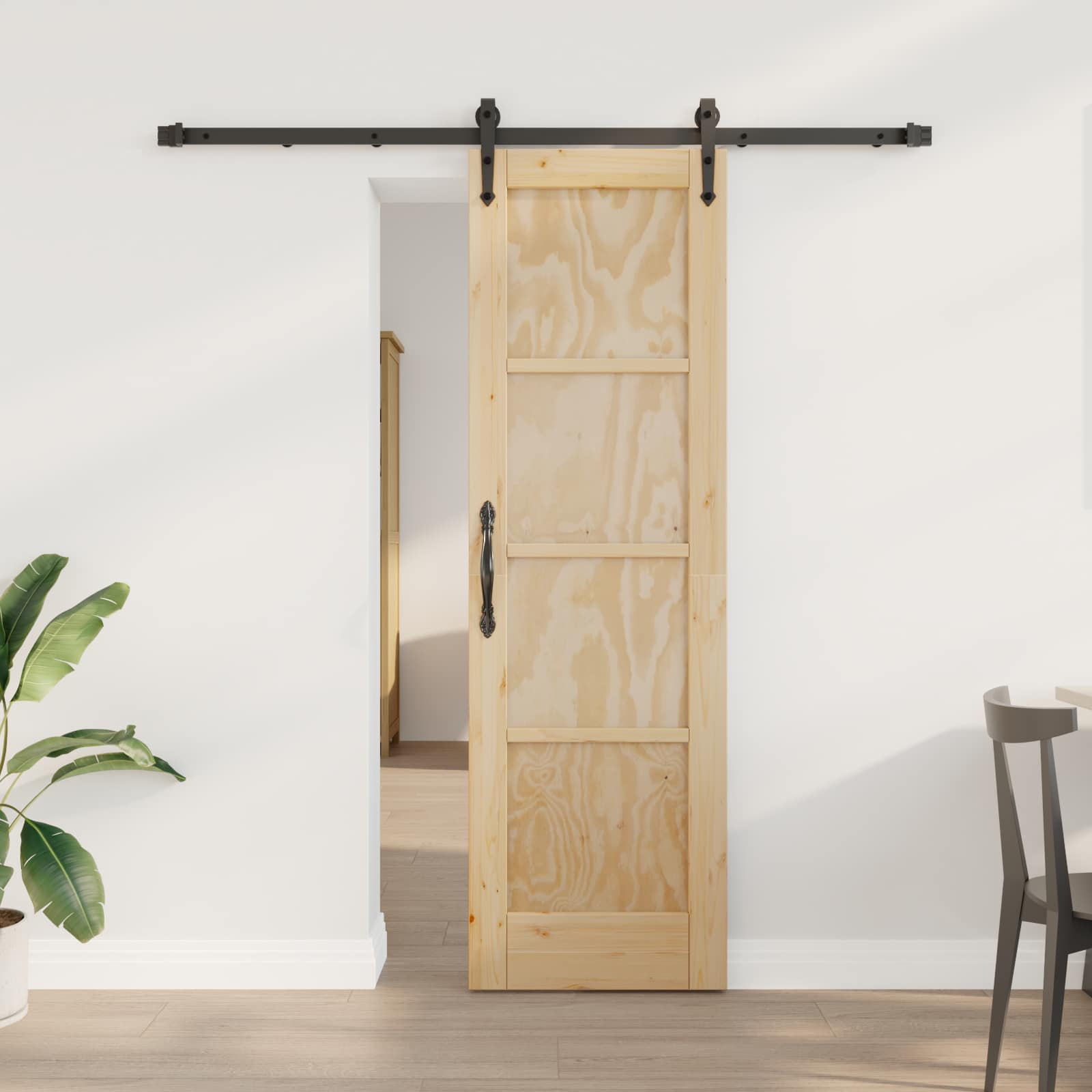 vidaXL Schuifdeur met Hardware Set 61x198,5 cm Massief Grenenhout